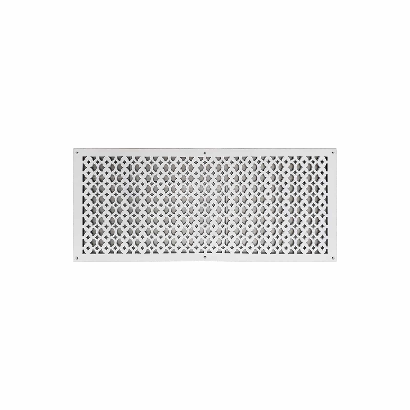 Air Return Grill 12″ X 30″ VR100 With Holes And Matching Screws Top Faceplate Size 14″ x 32″ HVAC Duct Cover Decorative Handcrafted High-Quality Metal – Cast Aluminum Powder Coated Re-Paintable For Walls, Ceilings, And Floors without Damper