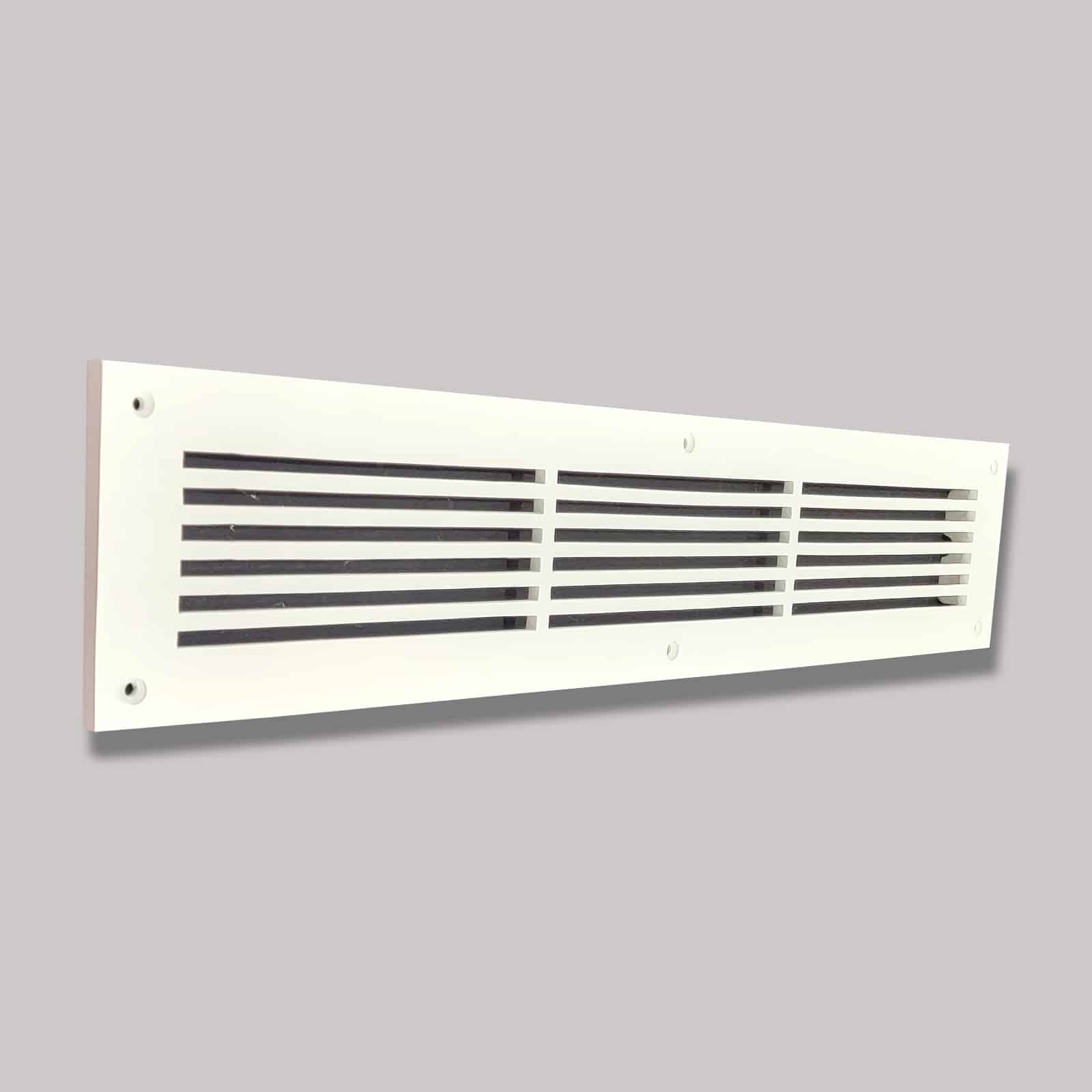 Air Return Grill 3″ X 24″ Top Faceplate Size 5″ X 26″ HVAC Duct Cover Decorative High-Quality Metal – Cast Aluminum Powder Coated Re-Paintable For Walls, Ceilings, And Floors Without Damper – Linear Design (VR 109)