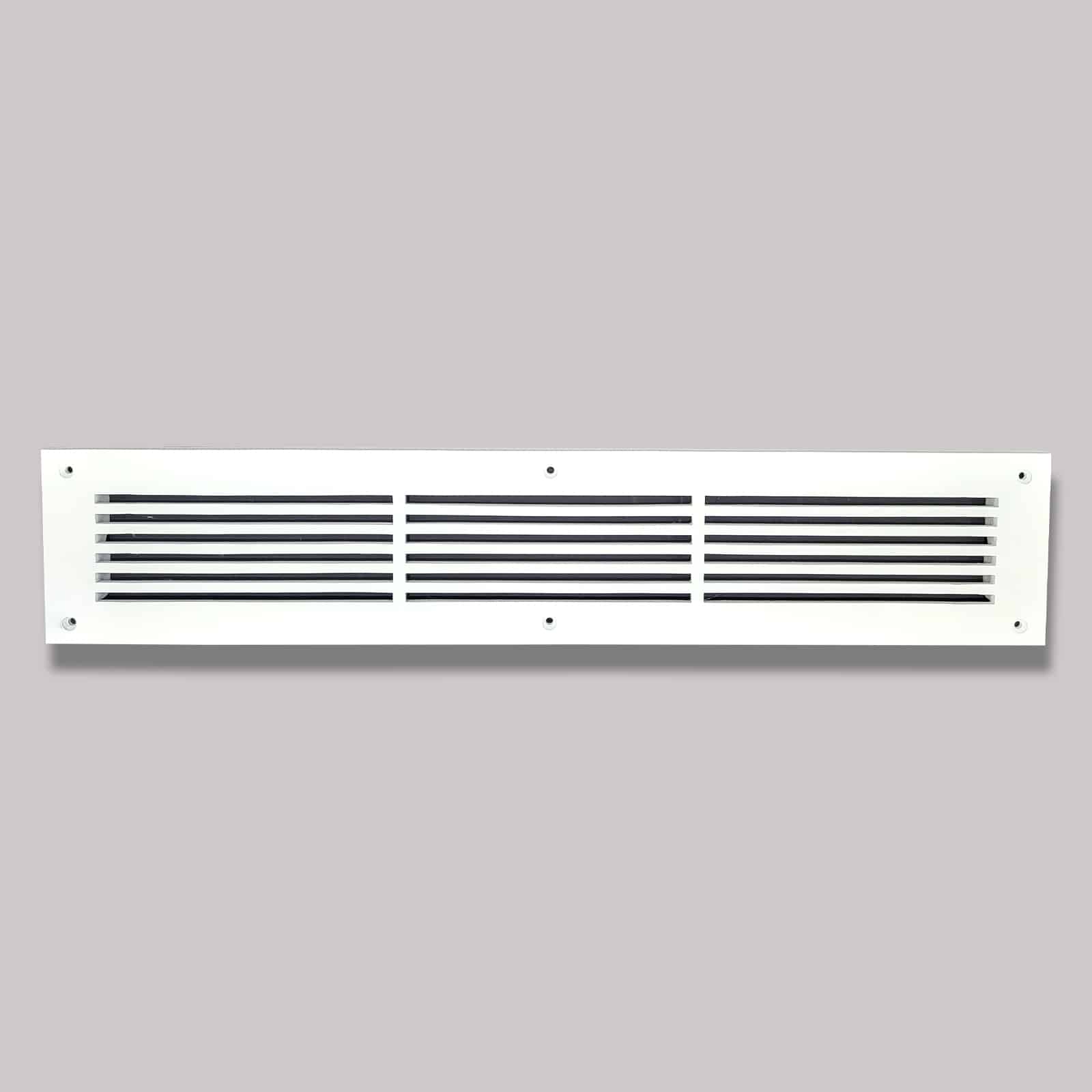 Air Return Grill 3″ X 24″ Top Faceplate Size 5″ X 26″ HVAC Duct Cover Decorative High-Quality Metal – Cast Aluminum Powder Coated Re-Paintable For Walls, Ceilings, And Floors Without Damper – Linear Design (VR 109)