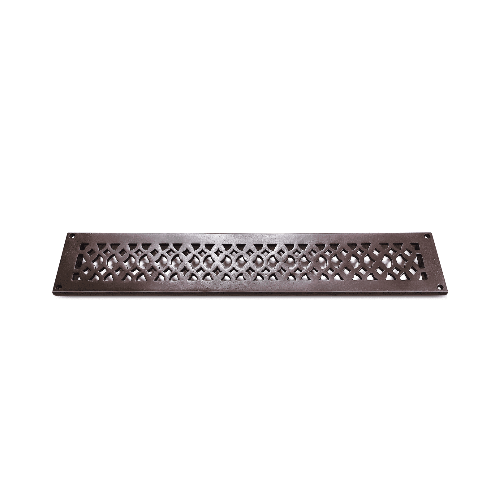 Air Return Grill 3″ X 24″ VR100 With Holes And Matching Screws Top Faceplate Size 5″ X 26″ HVAC Duct Cover Decorative Handcrafted High-Quality Metal – Cast Aluminum Powder Coated Re-Paintable For Walls, Ceilings, And Floors without Damper