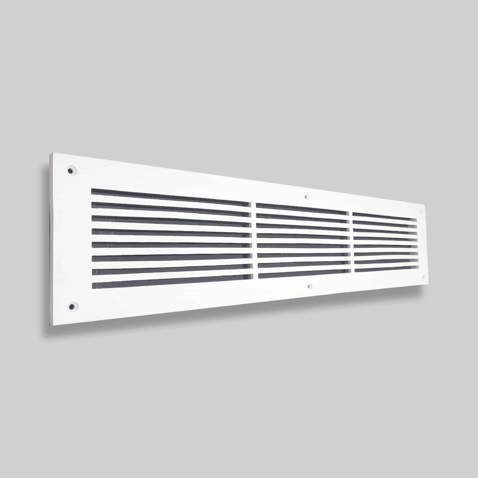 Air Return Grill 4″ X 24″ Top Faceplate Size 6″ X 26″ HVAC Duct Cover Decorative High-Quality Metal – Cast Aluminum Powder Coated Re-Paintable For Walls, Ceilings, And Floors Without Damper – Linear Design (VR 109)