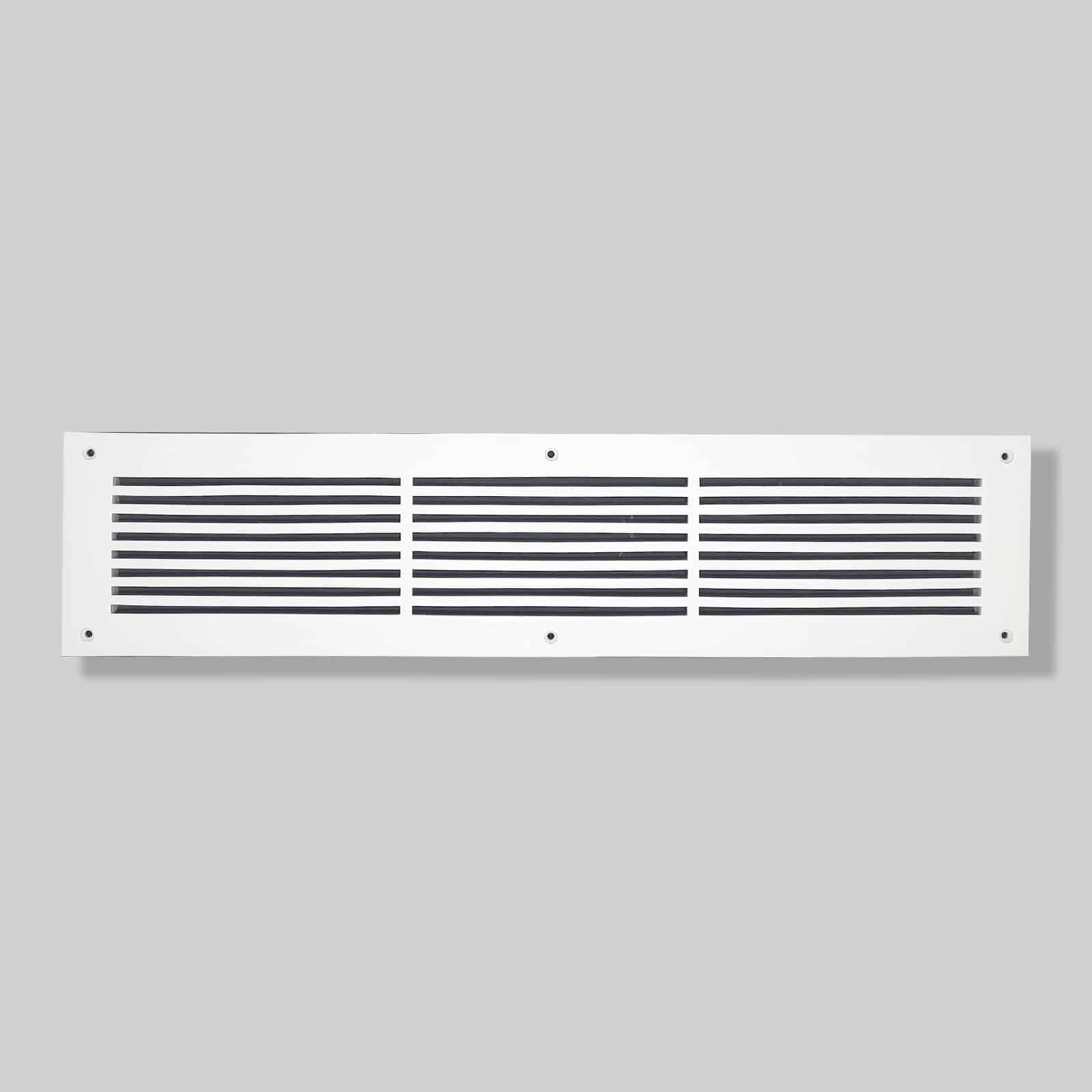 Air Return Grill 4″ X 24″ Top Faceplate Size 6″ X 26″ HVAC Duct Cover Decorative High-Quality Metal – Cast Aluminum Powder Coated Re-Paintable For Walls, Ceilings, And Floors Without Damper – Linear Design (VR 109)