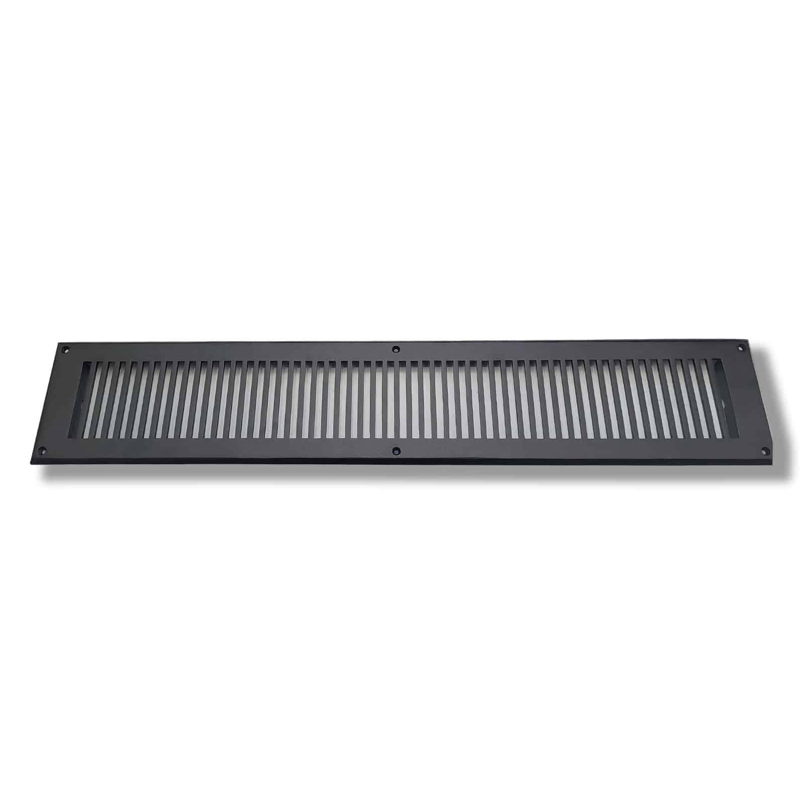 Air Return Grill 4″ X 30″ Top Faceplate Size 6″ X 32″ HVAC Duct Cover Decorative High-Quality Metal – Cast Aluminum Powder Coated Re-Paintable For Walls, Ceilings, And Floors Without Damper – Contemporary Design (VR 102)