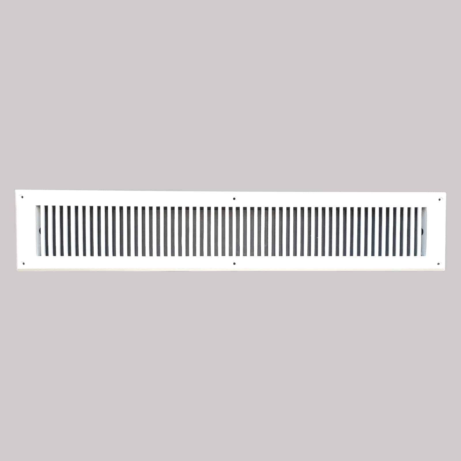 Air Return Grill 4″ X 30″ Top Faceplate Size 6″ X 32″ HVAC Duct Cover Decorative High-Quality Metal – Cast Aluminum Powder Coated Re-Paintable For Walls, Ceilings, And Floors Without Damper – Contemporary Design (VR 102)