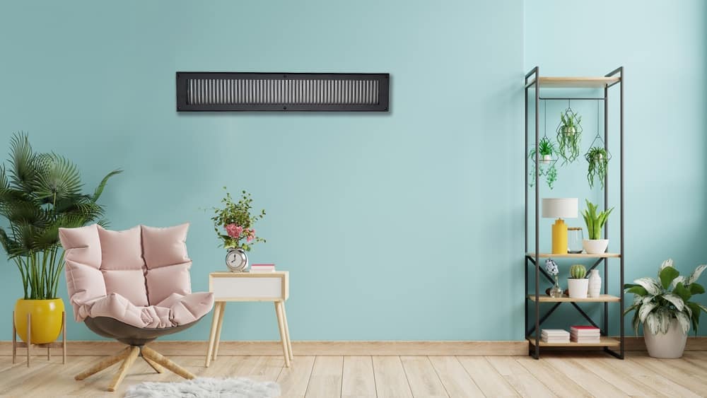 Air Return Grill 4″ X 30″ Top Faceplate Size 6″ X 32″ HVAC Duct Cover Decorative High-Quality Metal – Cast Aluminum Powder Coated Re-Paintable For Walls, Ceilings, And Floors Without Damper – Contemporary Design (VR 102)