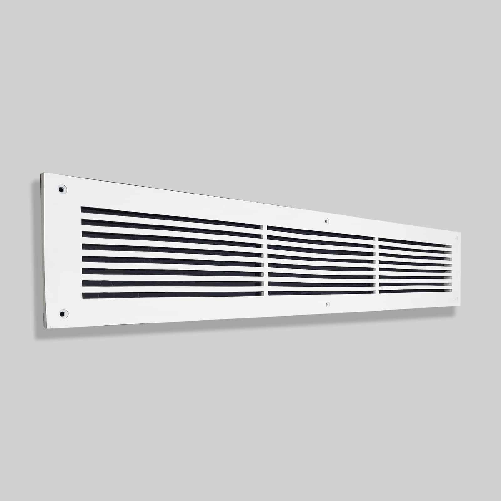 Air Return Grill 4″ X 30″ Top Faceplate Size 6″ X 32″ HVAC Duct Cover Decorative High-Quality Metal – Cast Aluminum Powder Coated Re-Paintable For Walls, Ceilings, And Floors Without Damper – Linear Design (VR 109)