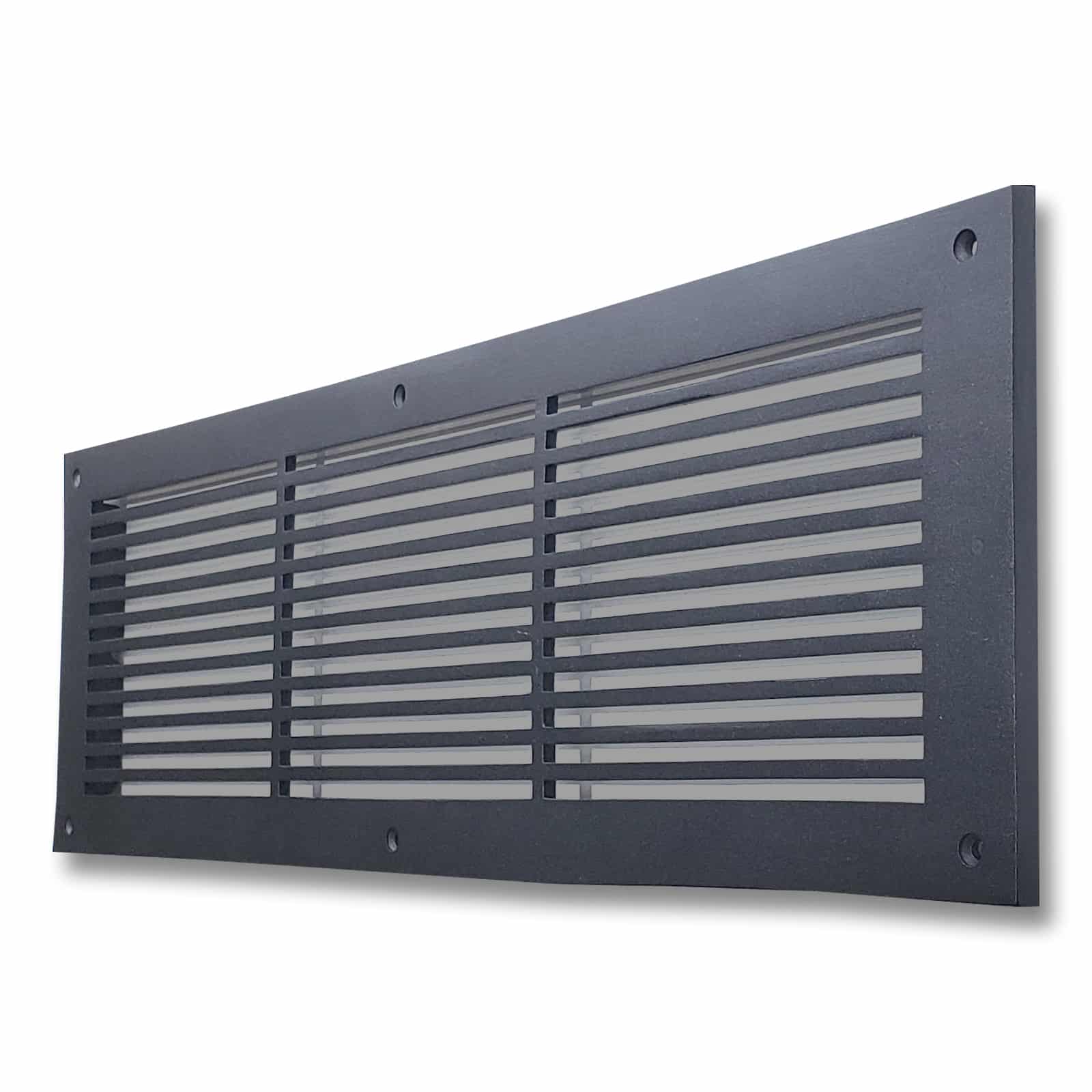 Air Return Grill 6″ X 24″ Top Faceplate Size 8″ X 26″ HVAC Duct Cover Decorative High-Quality Metal – Cast Aluminum Powder Coated Re-Paintable For Walls, Ceilings, And Floors Without Damper – Linear Design (VR 109)