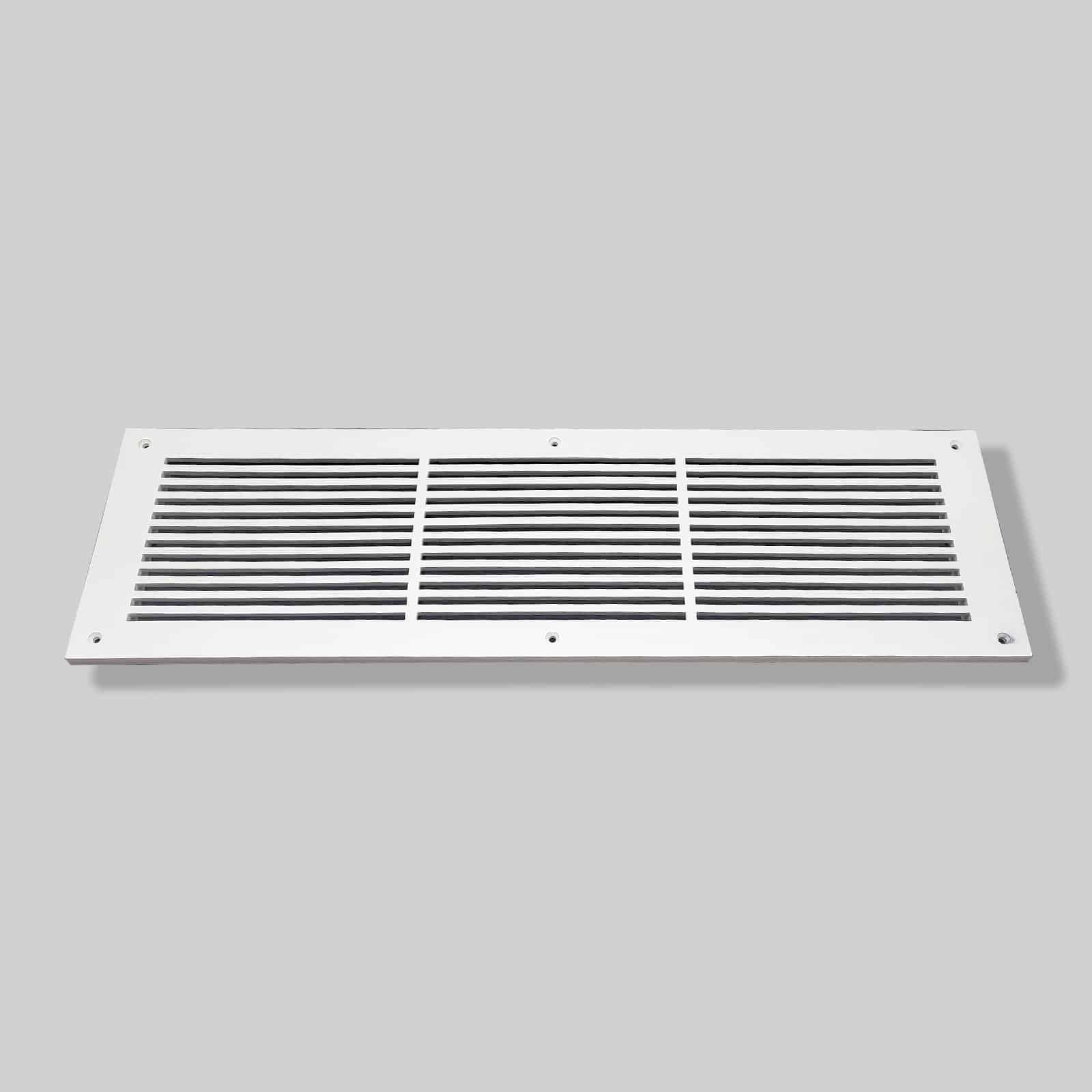 Air Return Grill 6″ X 24″ Top Faceplate Size 8″ X 26″ HVAC Duct Cover Decorative High-Quality Metal – Cast Aluminum Powder Coated Re-Paintable For Walls, Ceilings, And Floors Without Damper – Linear Design (VR 109)