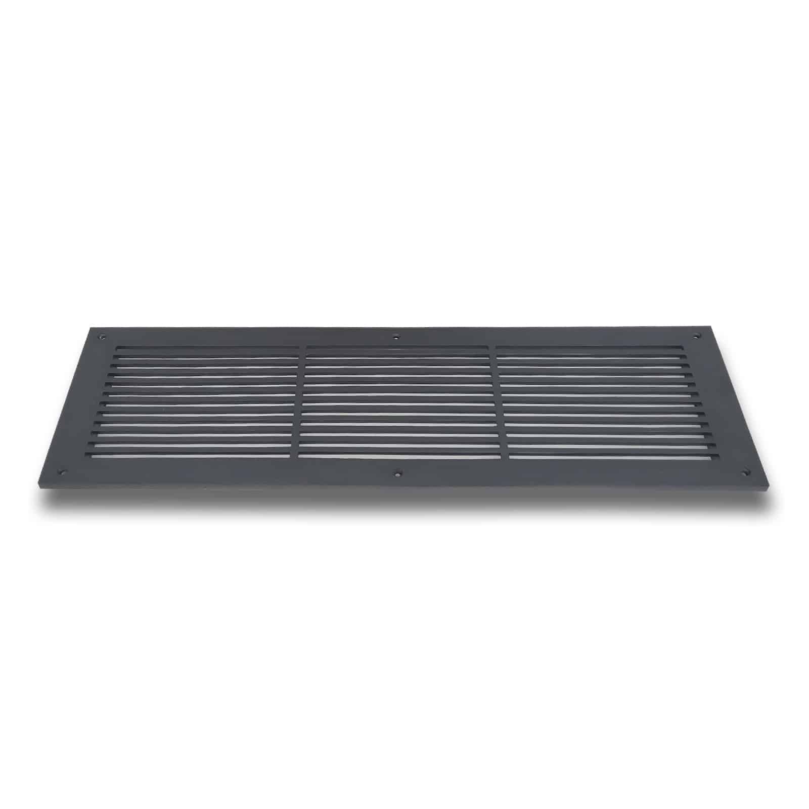 Air Return Grill 6″ X 24″ Top Faceplate Size 8″ X 26″ HVAC Duct Cover Decorative High-Quality Metal – Cast Aluminum Powder Coated Re-Paintable For Walls, Ceilings, And Floors Without Damper – Linear Design (VR 109)