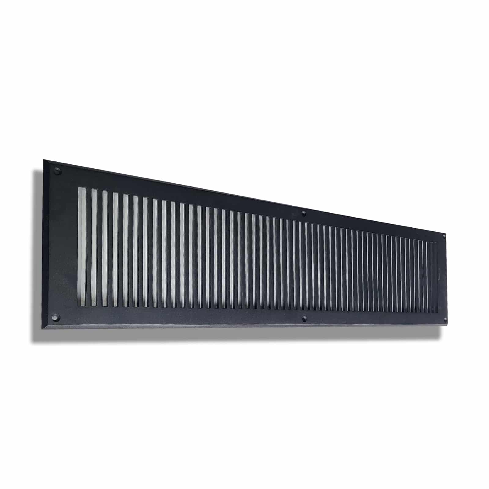 Air Return Grill 6″ X 30″ Top Faceplate Size 8″ X 32″ HVAC Duct Cover Decorative High-Quality Metal – Cast Aluminum Powder Coated Re-Paintable For Walls, Ceilings, And Floors Without Damper – Contemporary Design (VR 102)