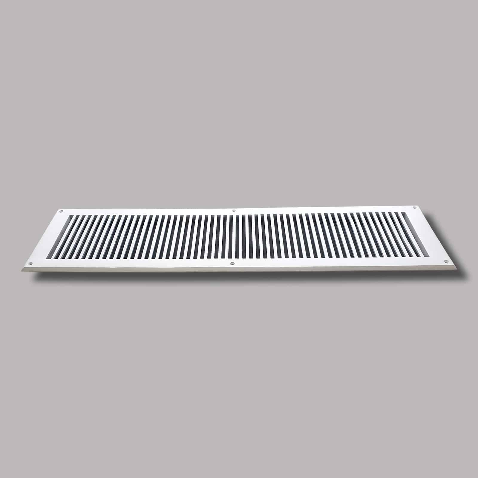 Air Return Grill 6″ X 30″ Top Faceplate Size 8″ X 32″ HVAC Duct Cover Decorative High-Quality Metal – Cast Aluminum Powder Coated Re-Paintable For Walls, Ceilings, And Floors Without Damper – Contemporary Design (VR 102)