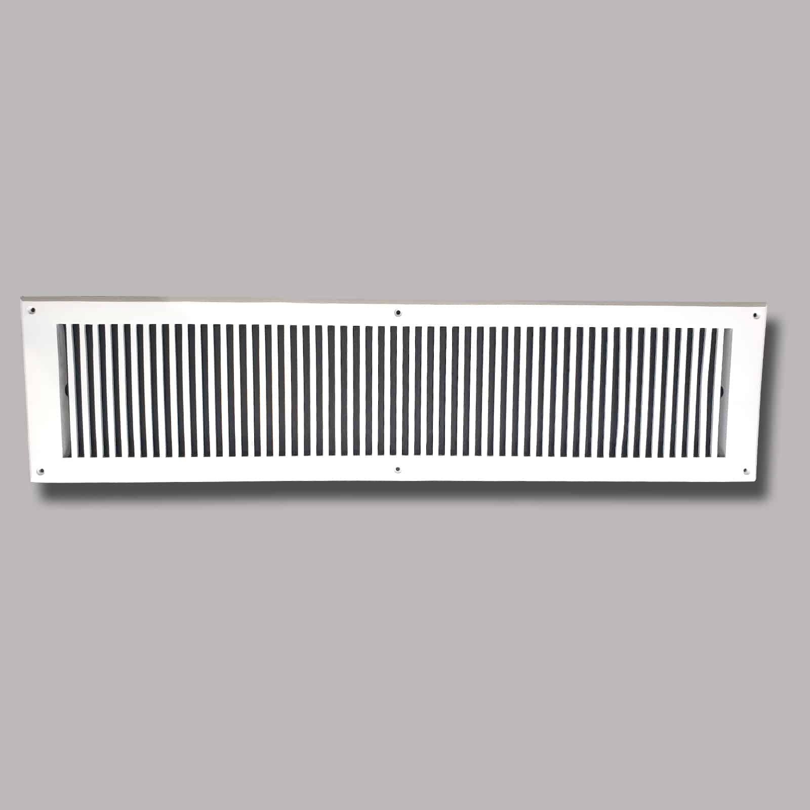 Air Return Grill 6″ X 30″ Top Faceplate Size 8″ X 32″ HVAC Duct Cover Decorative High-Quality Metal – Cast Aluminum Powder Coated Re-Paintable For Walls, Ceilings, And Floors Without Damper – Contemporary Design (VR 102)