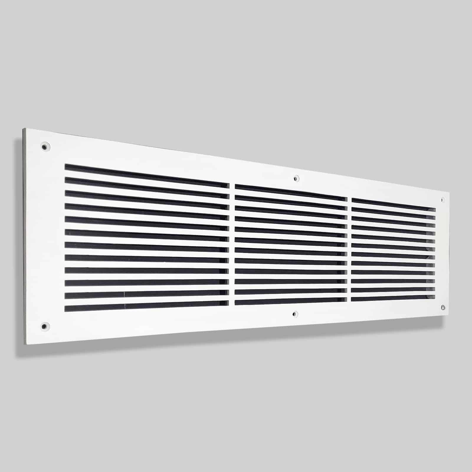 Air Return Grill 6″ X 30″ Top Faceplate Size 8″ X 32″ HVAC Duct Cover Decorative High-Quality Metal – Cast Aluminum Powder Coated Re-Paintable For Walls, Ceilings, And Floors Without Damper – Linear Design (VR 109)