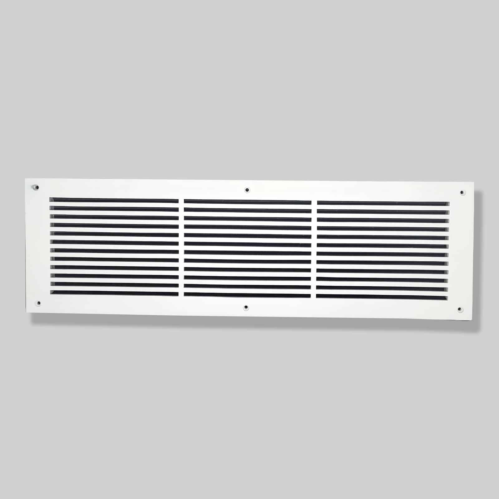Air Return Grill 6″ X 30″ Top Faceplate Size 8″ X 32″ HVAC Duct Cover Decorative High-Quality Metal – Cast Aluminum Powder Coated Re-Paintable For Walls, Ceilings, And Floors Without Damper – Linear Design (VR 109)