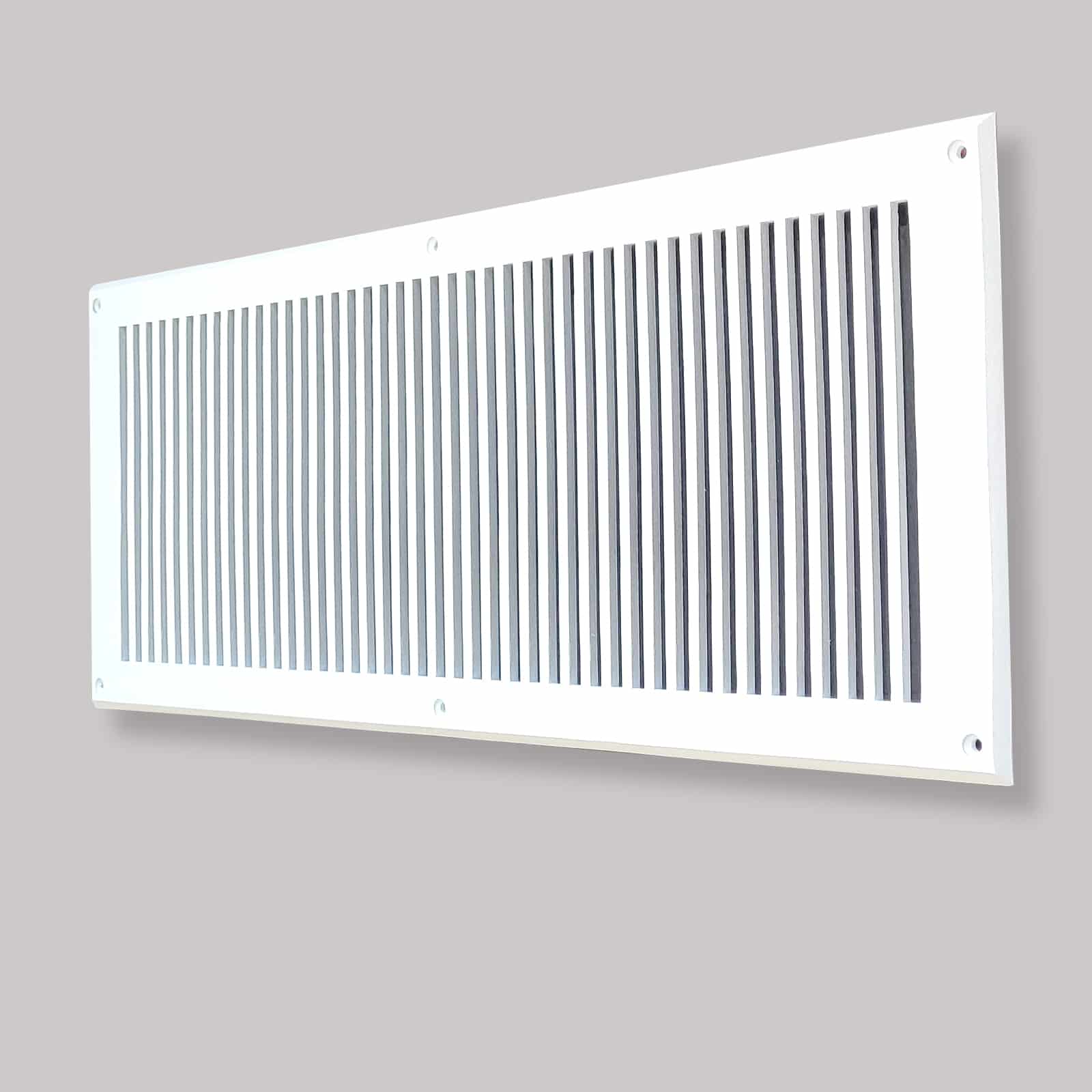 Air Return Grill 8″ X 24″ Top Faceplate Size 10″ X 26″ HVAC Duct Cover Decorative High-Quality Metal – Cast Aluminum Powder Coated Re-Paintable For Walls, Ceilings, And Floors Without Damper – Contemporary Design (VR 102)