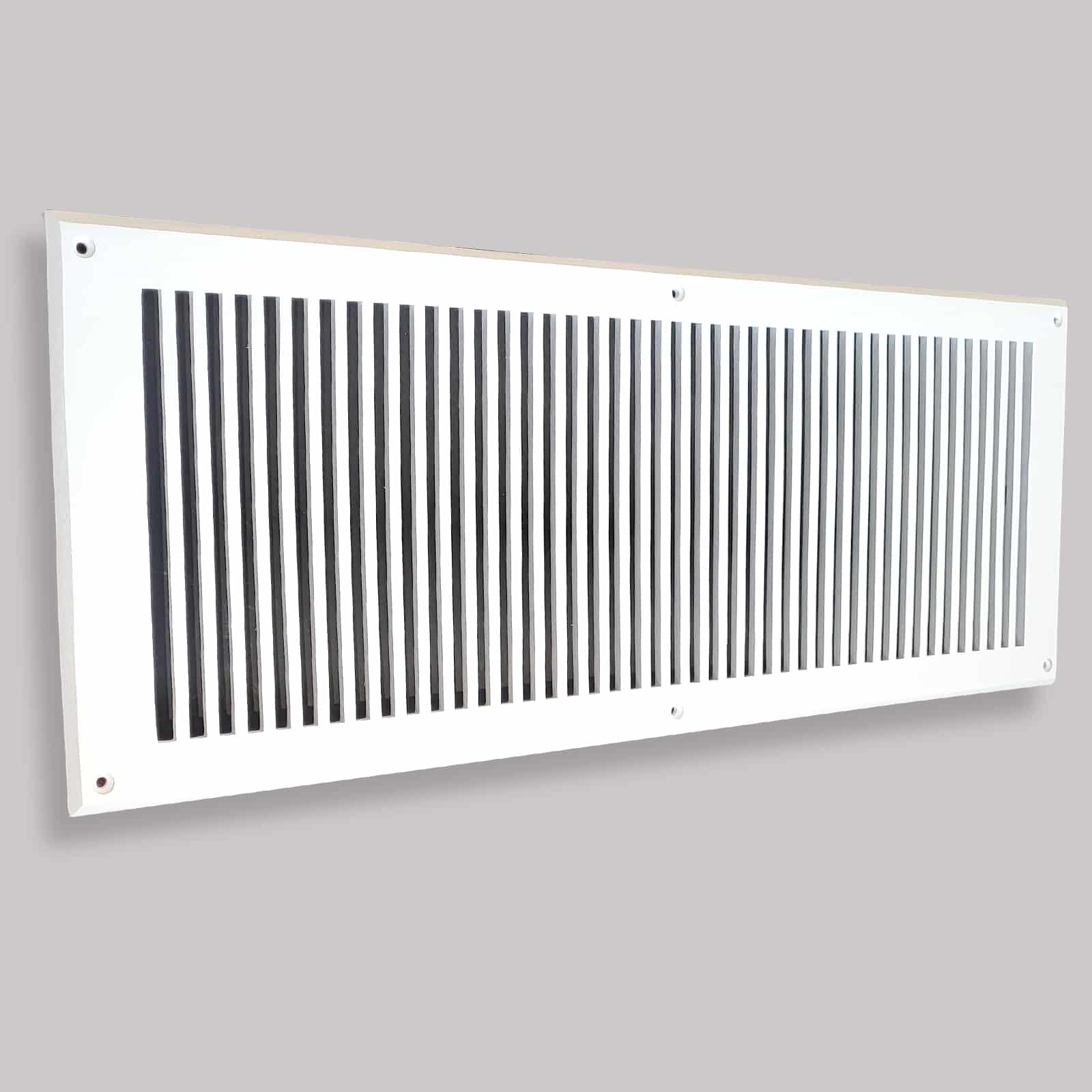 Air Return Grill 8″ X 24″ Top Faceplate Size 10″ X 26″ HVAC Duct Cover Decorative High-Quality Metal – Cast Aluminum Powder Coated Re-Paintable For Walls, Ceilings, And Floors Without Damper – Contemporary Design (VR 102)