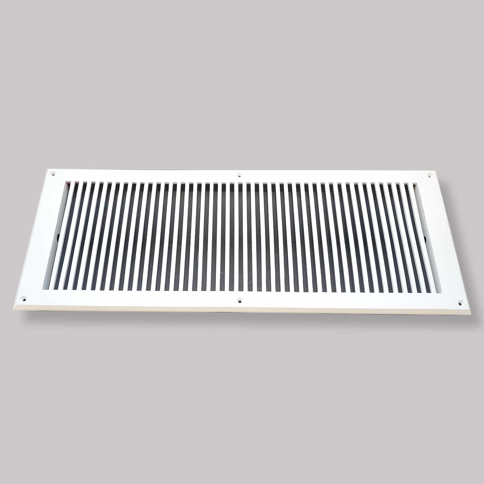 Air Return Grill 8″ X 24″ Top Faceplate Size 10″ X 26″ HVAC Duct Cover Decorative High-Quality Metal – Cast Aluminum Powder Coated Re-Paintable For Walls, Ceilings, And Floors Without Damper – Contemporary Design (VR 102)