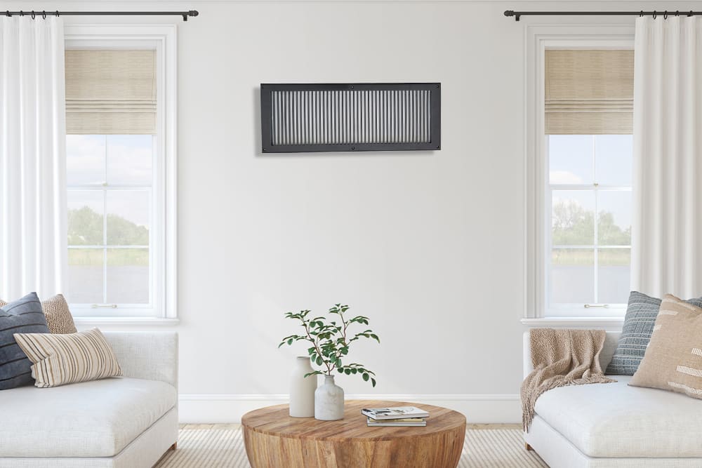 Air Return Grill 8″ X 24″ Top Faceplate Size 10″ X 26″ HVAC Duct Cover Decorative High-Quality Metal – Cast Aluminum Powder Coated Re-Paintable For Walls, Ceilings, And Floors Without Damper – Contemporary Design (VR 102)