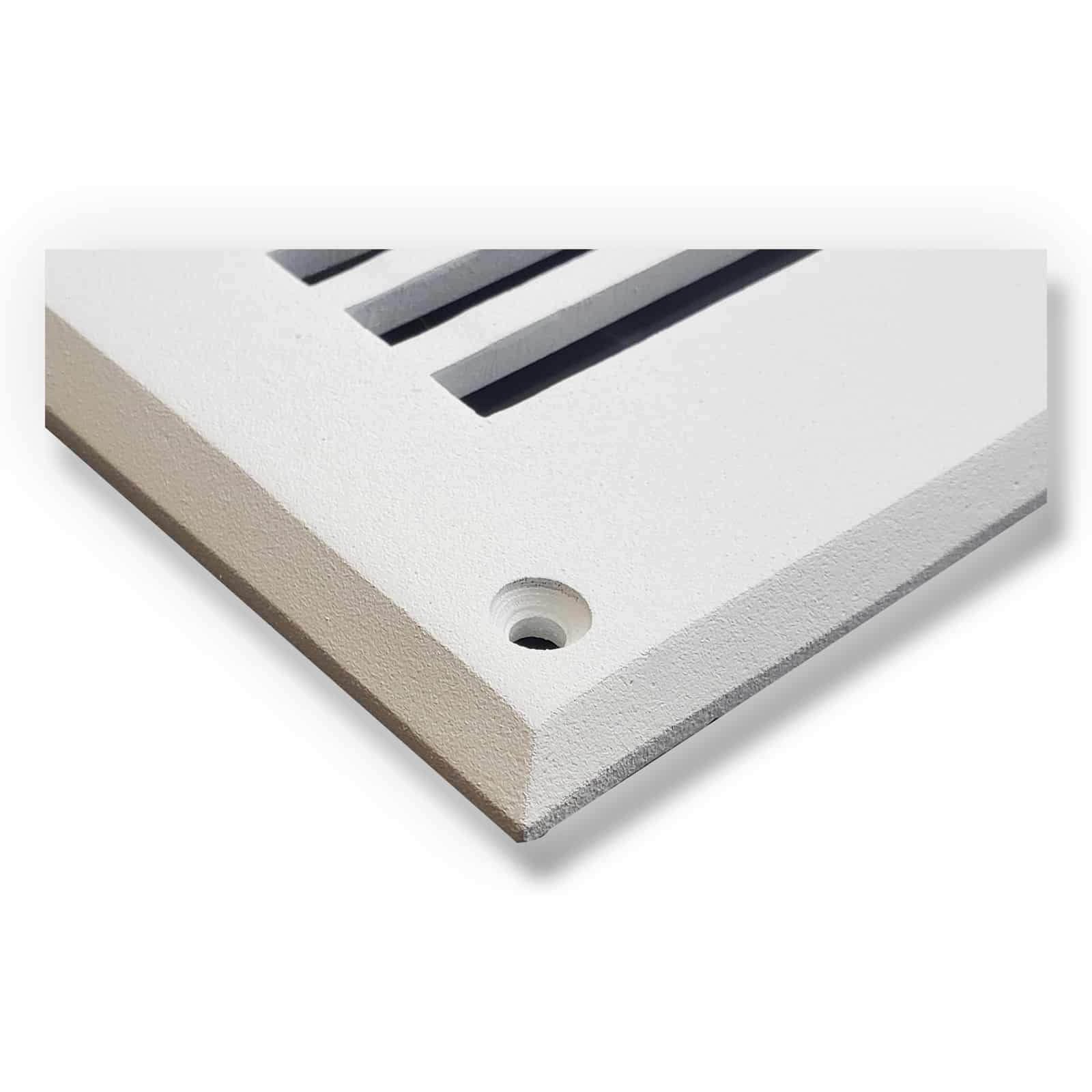 Air Return Grill 8″ X 24″ Top Faceplate Size 10″ X 26″ HVAC Duct Cover Decorative High-Quality Metal – Cast Aluminum Powder Coated Re-Paintable For Walls, Ceilings, And Floors Without Damper – Linear Design (VR 109)