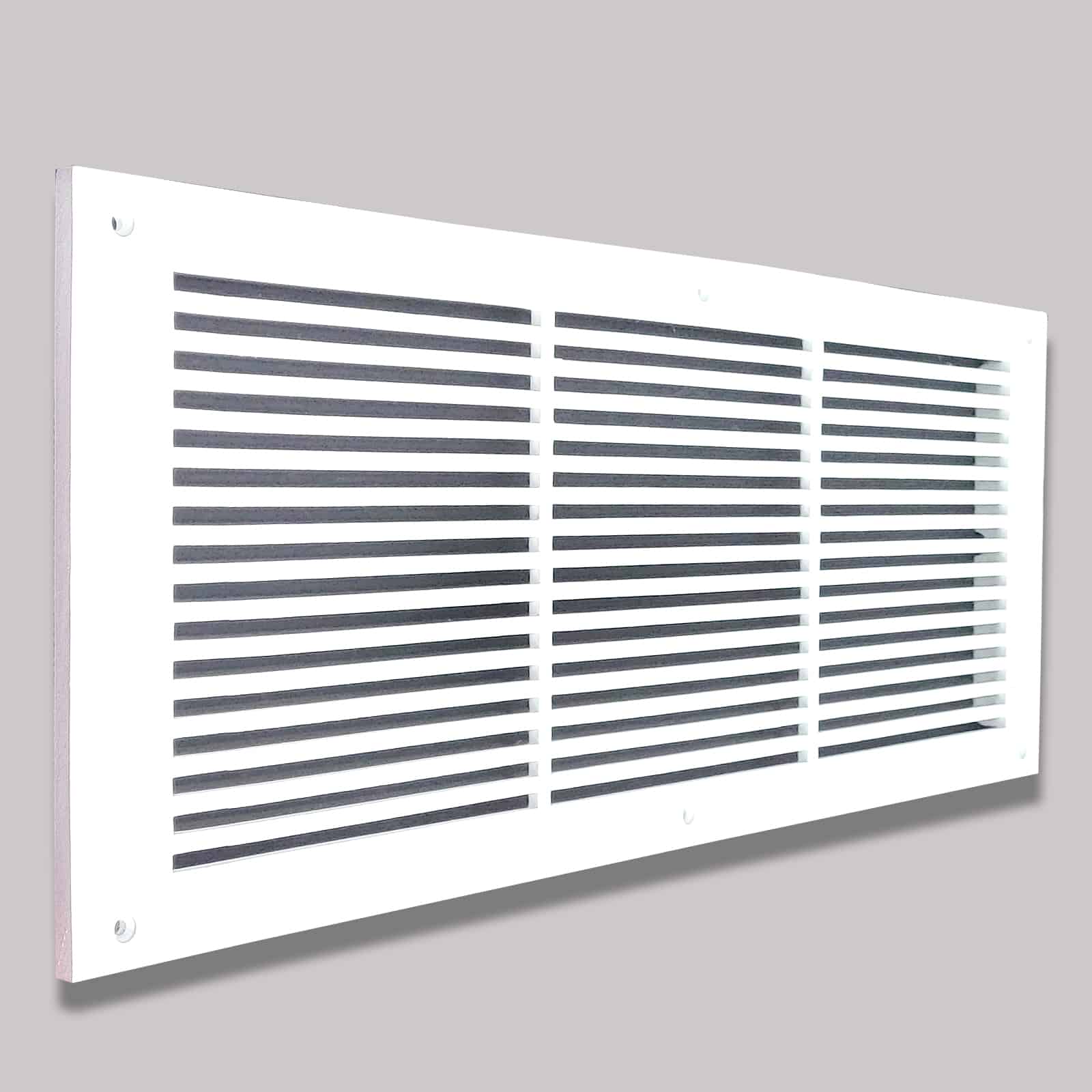 Air Return Grill 8″ X 24″ Top Faceplate Size 10″ X 26″ HVAC Duct Cover Decorative High-Quality Metal – Cast Aluminum Powder Coated Re-Paintable For Walls, Ceilings, And Floors Without Damper – Linear Design (VR 109)