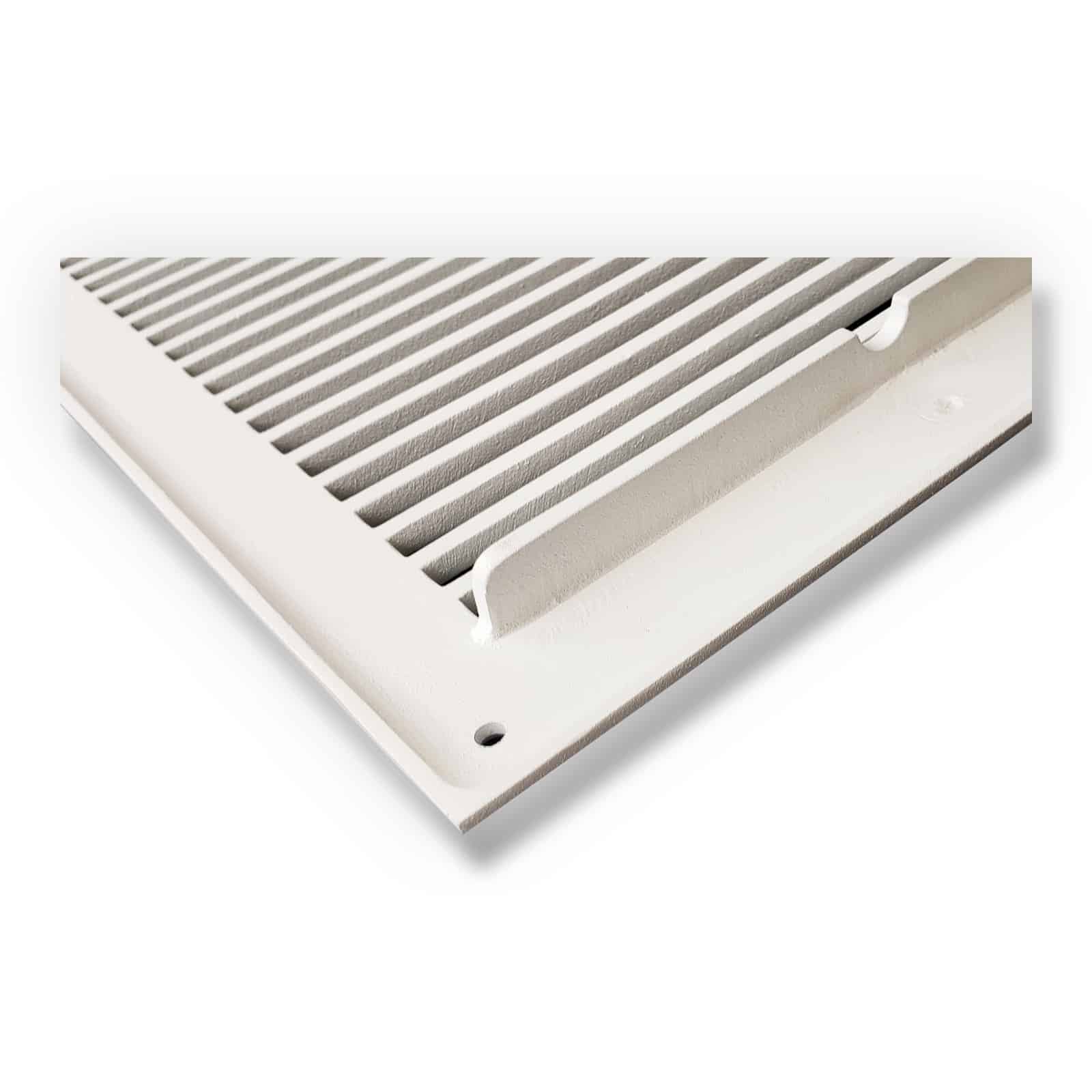 Air Return Grill 8″ X 24″ Top Faceplate Size 10″ X 26″ HVAC Duct Cover Decorative High-Quality Metal – Cast Aluminum Powder Coated Re-Paintable For Walls, Ceilings, And Floors Without Damper – Linear Design (VR 109)