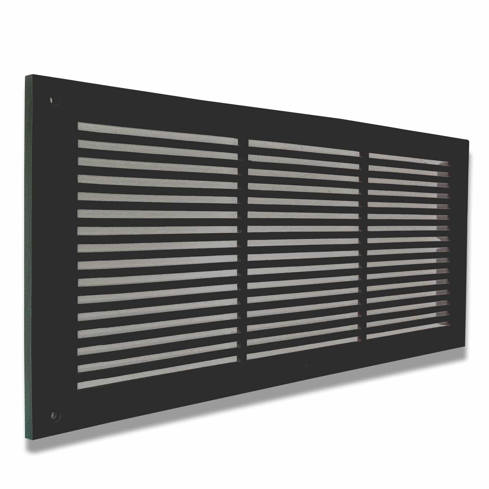 Air Return Grill 8″ X 24″ Top Faceplate Size 10″ X 26″ HVAC Duct Cover Decorative High-Quality Metal – Cast Aluminum Powder Coated Re-Paintable For Walls, Ceilings, And Floors Without Damper – Linear Design (VR 109)