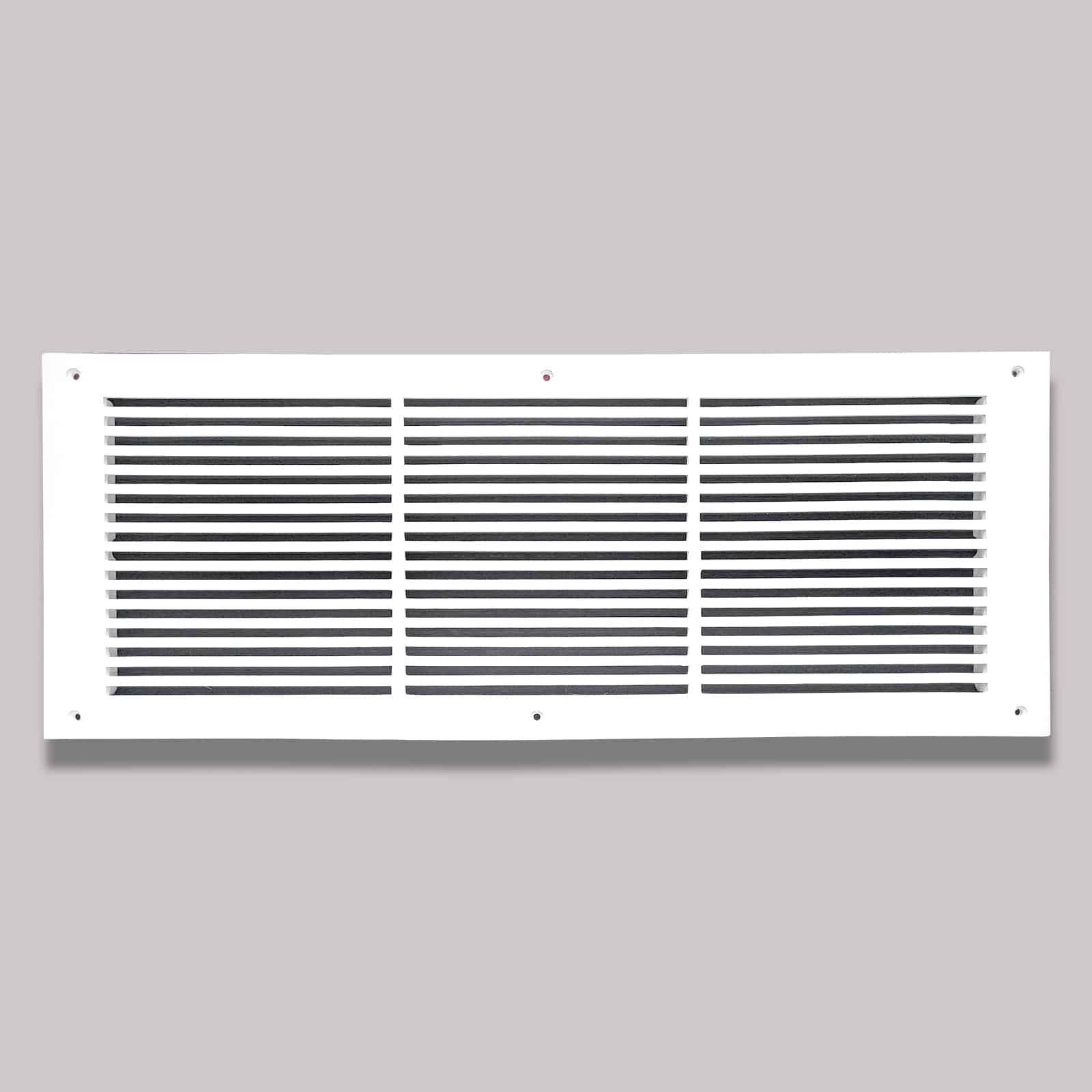 Air Return Grill 8″ X 24″ Top Faceplate Size 10″ X 26″ HVAC Duct Cover Decorative High-Quality Metal – Cast Aluminum Powder Coated Re-Paintable For Walls, Ceilings, And Floors Without Damper – Linear Design (VR 109)