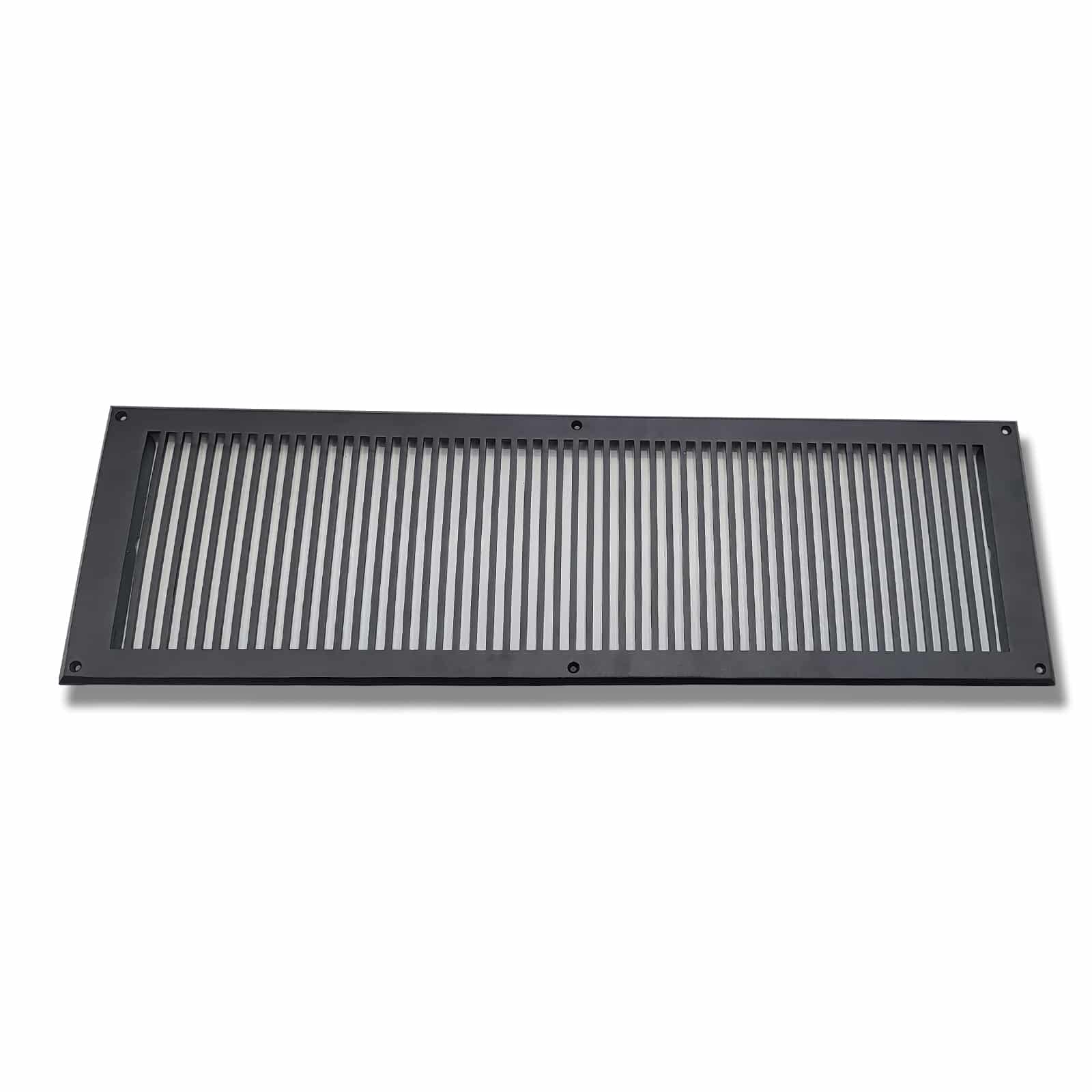 Air Return Grill 8″ X 30″ Top Faceplate Size 10″ X 32″ HVAC Duct Cover Decorative High-Quality Metal – Cast Aluminum Powder Coated Re-Paintable For Walls, Ceilings, And Floors Without Damper – Contemporary Design (VR 102)
