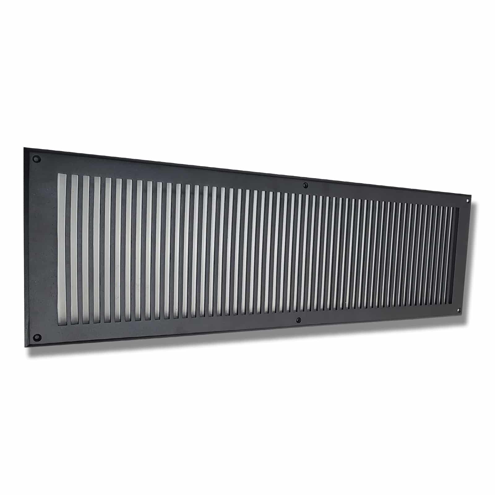 Air Return Grill 8″ X 30″ Top Faceplate Size 10″ X 32″ HVAC Duct Cover Decorative High-Quality Metal – Cast Aluminum Powder Coated Re-Paintable For Walls, Ceilings, And Floors Without Damper – Contemporary Design (VR 102)