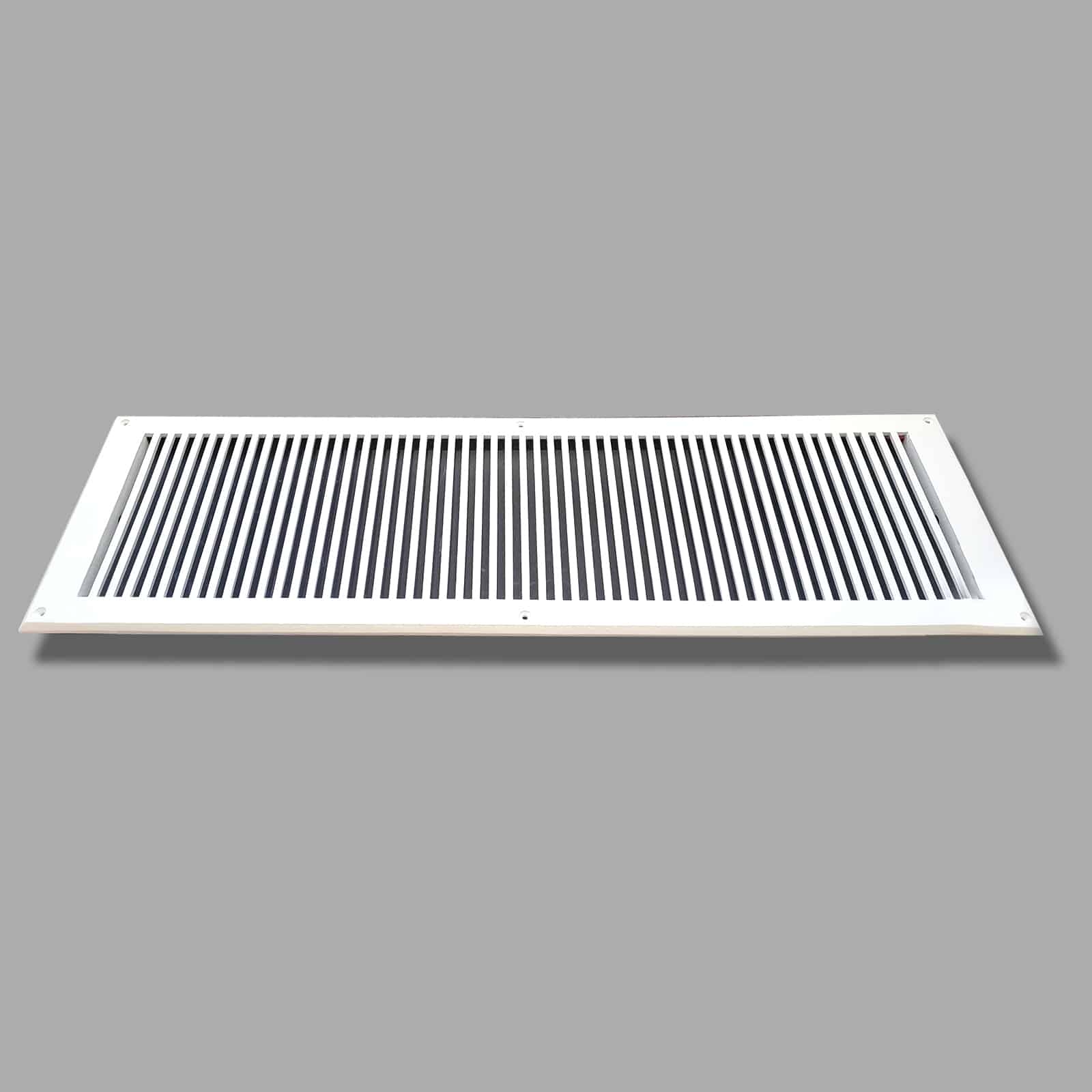 Air Return Grill 8″ X 30″ Top Faceplate Size 10″ X 32″ HVAC Duct Cover Decorative High-Quality Metal – Cast Aluminum Powder Coated Re-Paintable For Walls, Ceilings, And Floors Without Damper – Contemporary Design (VR 102)