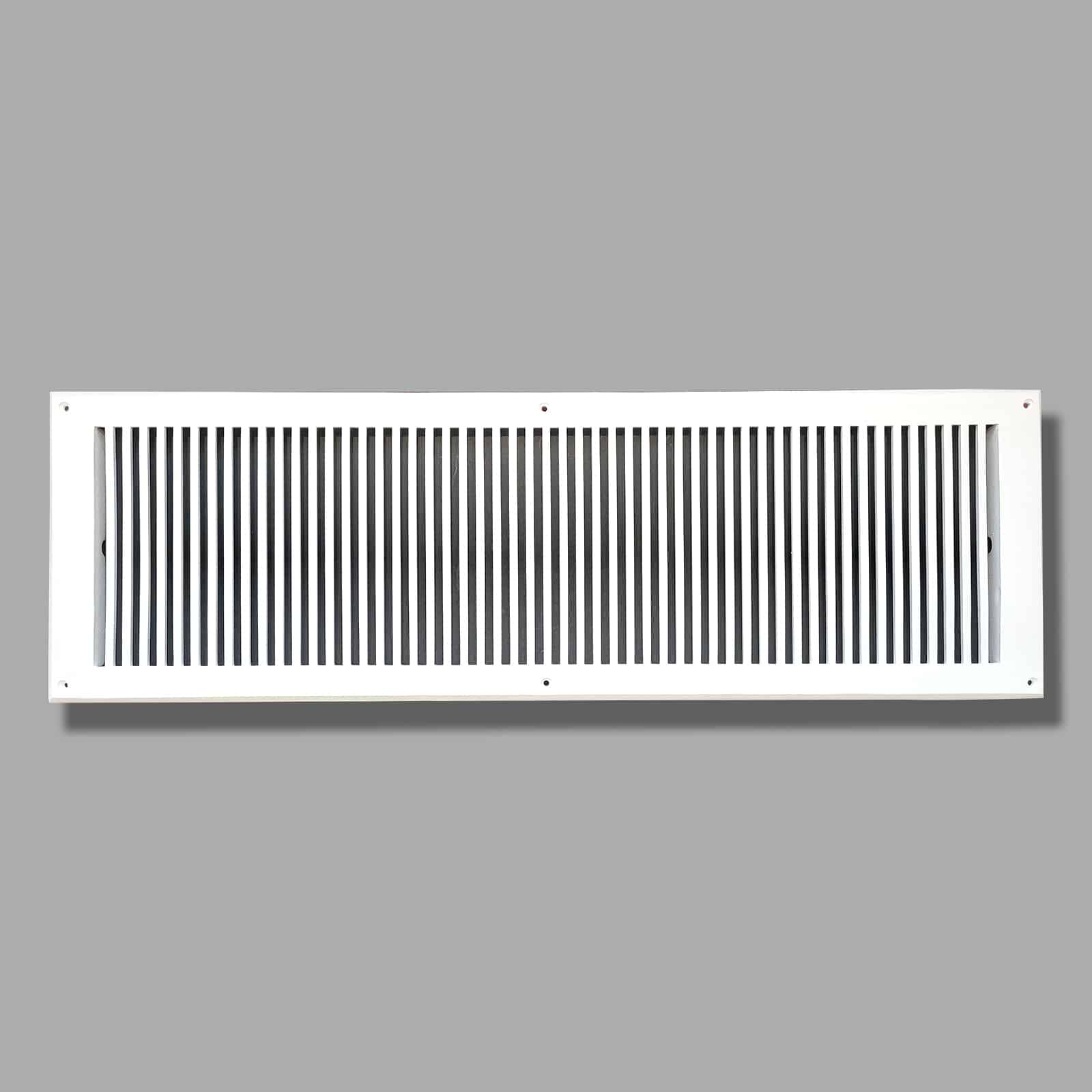 Air Return Grill 8″ X 30″ Top Faceplate Size 10″ X 32″ HVAC Duct Cover Decorative High-Quality Metal – Cast Aluminum Powder Coated Re-Paintable For Walls, Ceilings, And Floors Without Damper – Contemporary Design (VR 102)