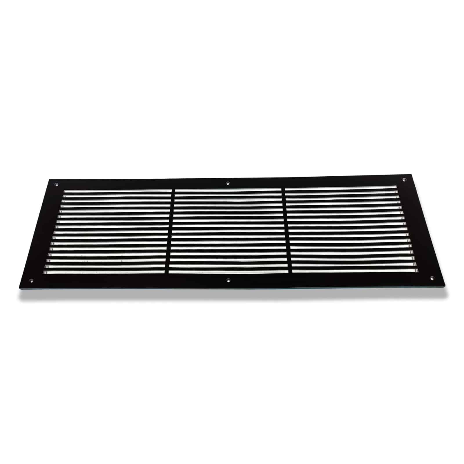 Air Return Grill 8″ X 30″ Top Faceplate Size 10″ X 32″ HVAC Duct Cover Decorative High-Quality Metal – Cast Aluminum Powder Coated Re-Paintable For Walls, Ceilings, And Floors Without Damper – Linear Design (VR 109)