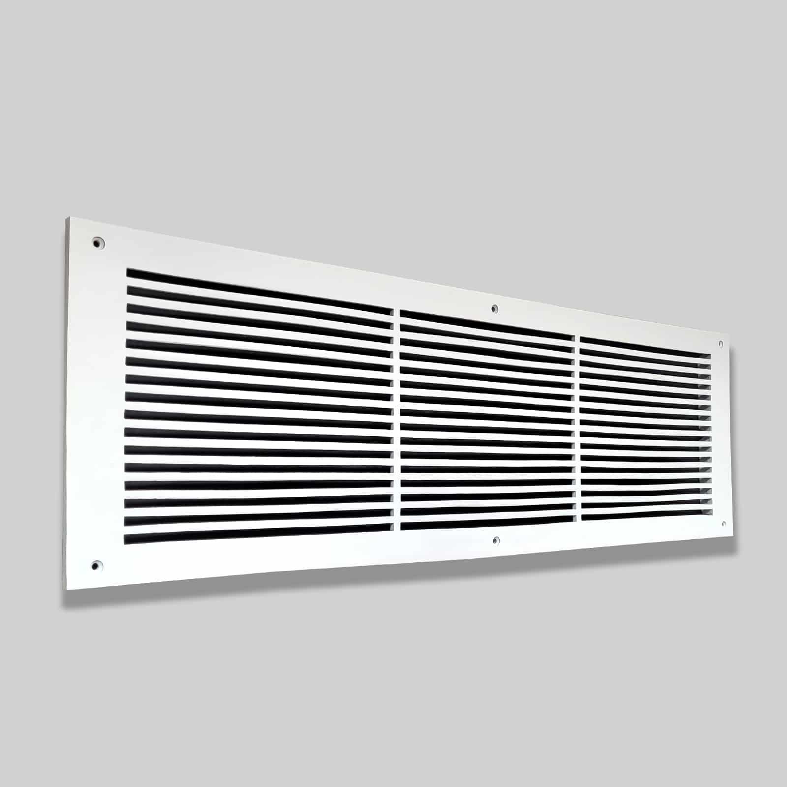 Air Return Grill 8″ X 30″ Top Faceplate Size 10″ X 32″ HVAC Duct Cover Decorative High-Quality Metal – Cast Aluminum Powder Coated Re-Paintable For Walls, Ceilings, And Floors Without Damper – Linear Design (VR 109)