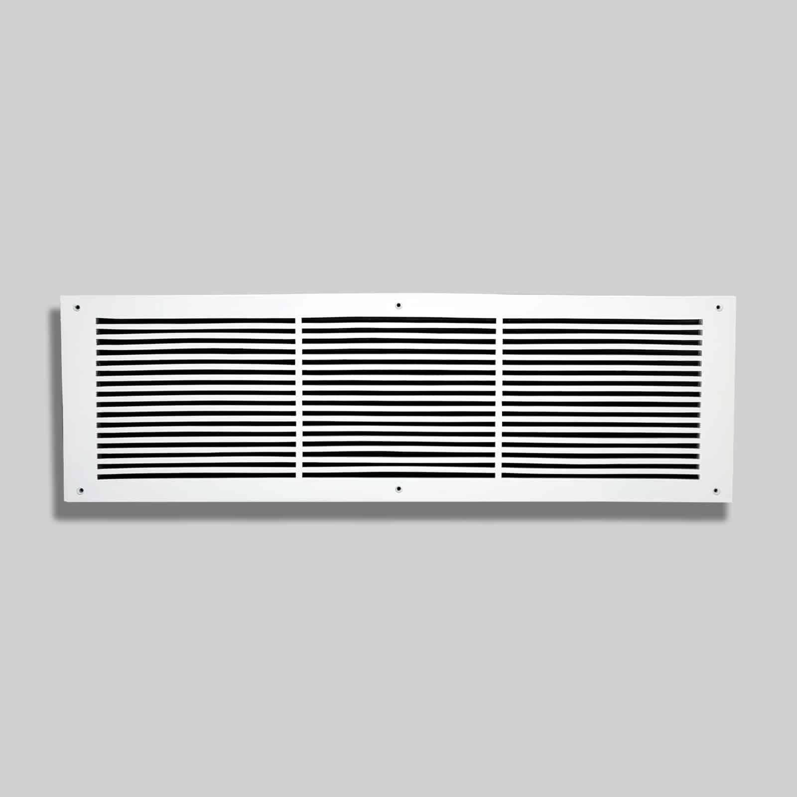 Air Return Grill 8″ X 30″ Top Faceplate Size 10″ X 32″ HVAC Duct Cover Decorative High-Quality Metal – Cast Aluminum Powder Coated Re-Paintable For Walls, Ceilings, And Floors Without Damper – Linear Design (VR 109)