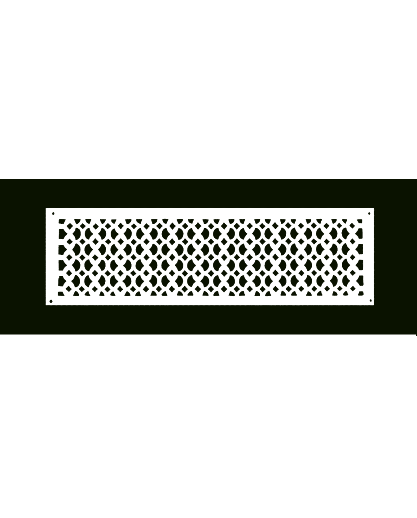 Air Return Grill 6″ X 26″ VR100 With Holes And Matching Screws Top Faceplate Size 8″ x 28-1/2″ HVAC Duct Cover Decorative Handcrafted High-Quality Metal – Cast Aluminum Powder Coated Re-Paintable For Walls, Ceilings, And Floors without Damper