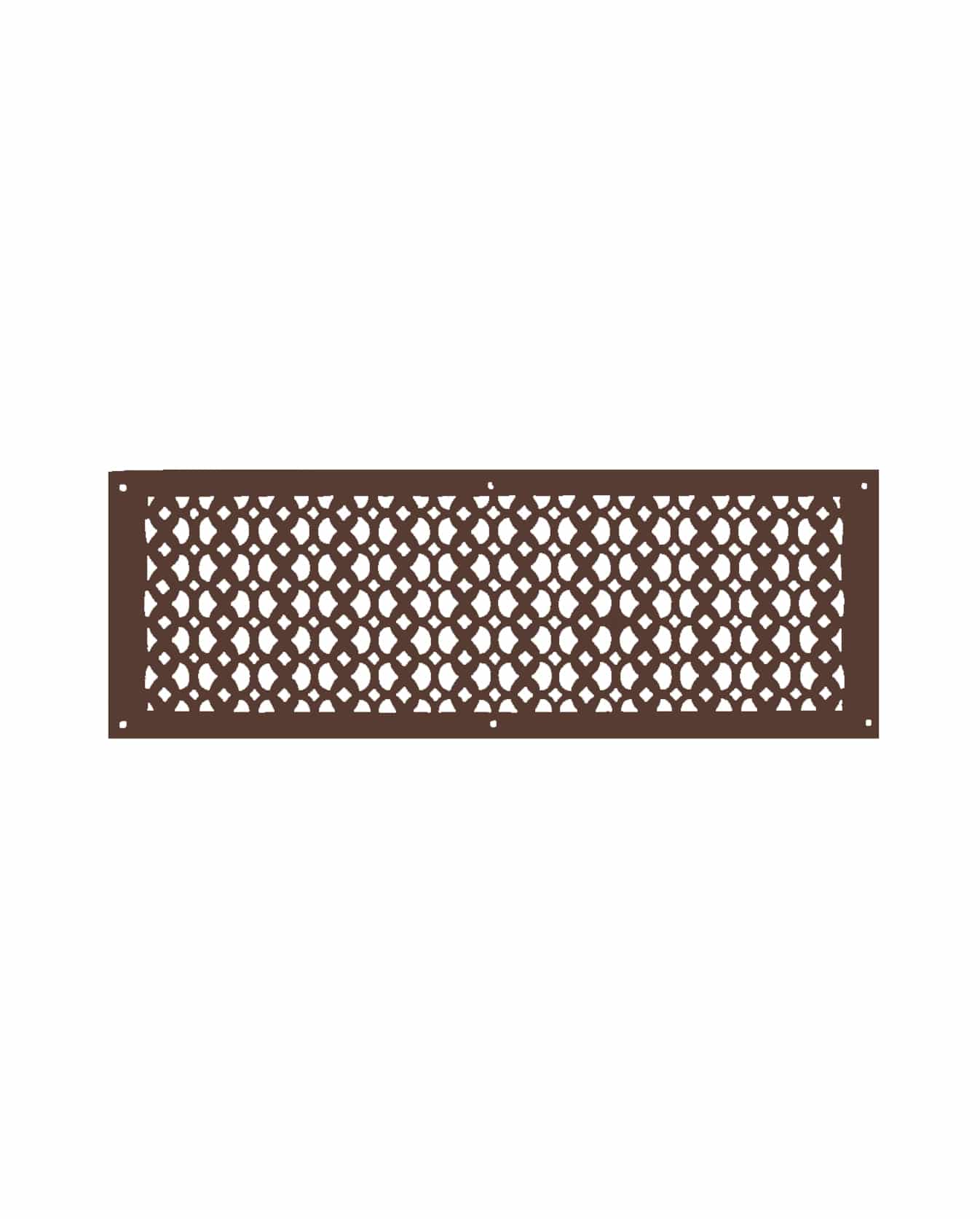 Air Return Grill 8″ X 26″ VR100 With Holes And Matching Screws Top Faceplate Size 10″ x 28-1/2″ HVAC Duct Cover Decorative Handcrafted High-Quality Metal – Cast Aluminum Powder Coated Re-Paintable For Walls, Ceilings, And Floors without Damper