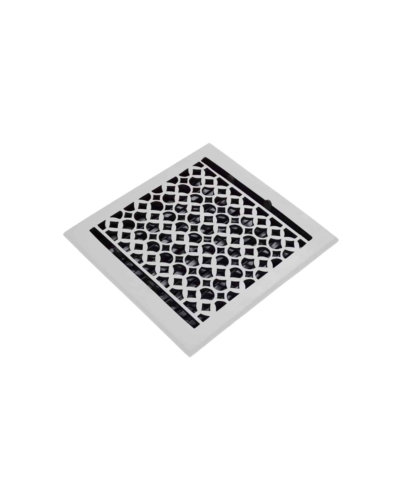 Floor Vent Cover / Register Size: 10” x 10” VR100 with Damper top faceplate outer size 12″ x 12″, thickness 5 mm, decorative handcrafted high-quality metal – cast aluminum powder coated Re-paintable for floors, walls, and ceilings
