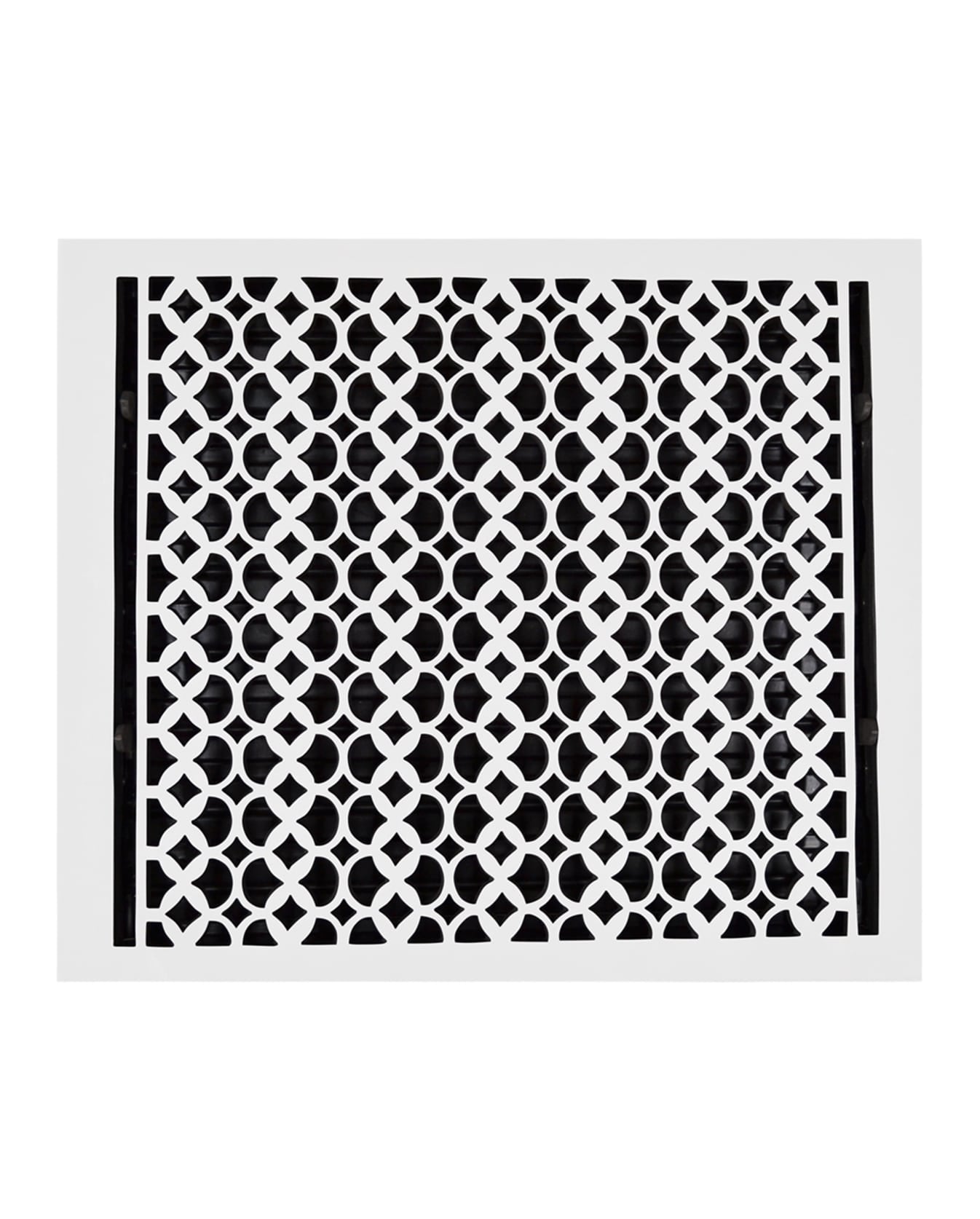 Floor Vent Cover / Register Size: 14” x 16” VR100 with Damper top faceplate outer size 16″ x 15-1/2″, thickness 5 mm, decorative handcrafted high-quality metal – cast aluminum powder coated Re-paintable for floors, walls, and ceilings