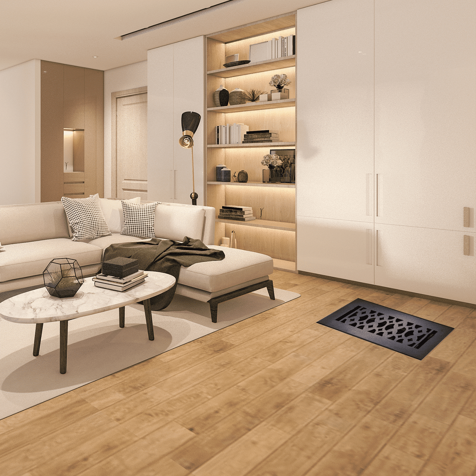 Registre de plancher en fonte d'aluminium, dimensions 3″ x 10″, VR100, paquet de 5