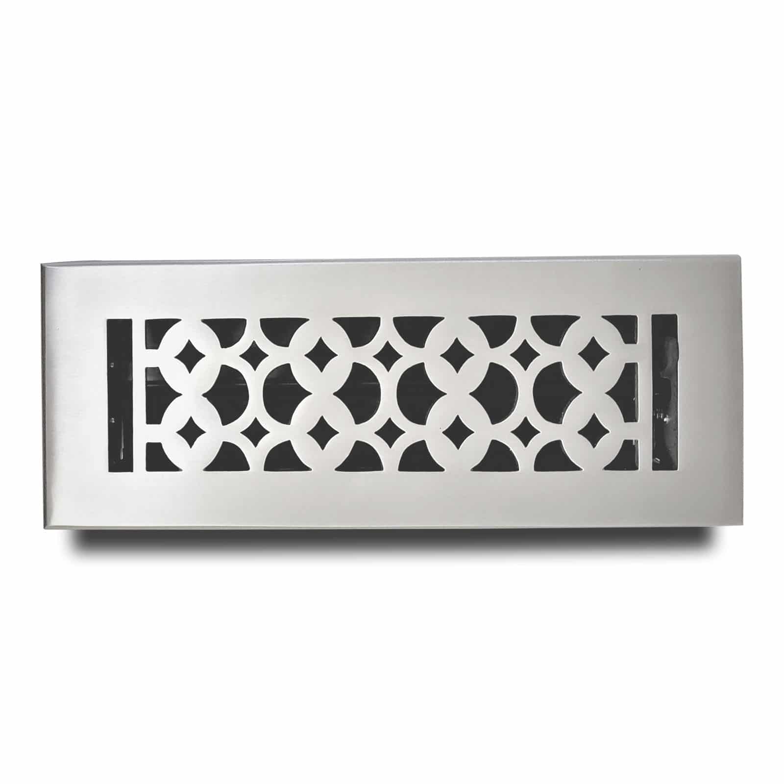 Floor Vent Cover / Register Size: 3” x 10” VR100 with Damper top faceplate outer size 12″x5″, thickness 5 mm, decorative handcrafted high-quality metal - cast aluminum powder coated Re-paintable for floors, walls, and ceilings
