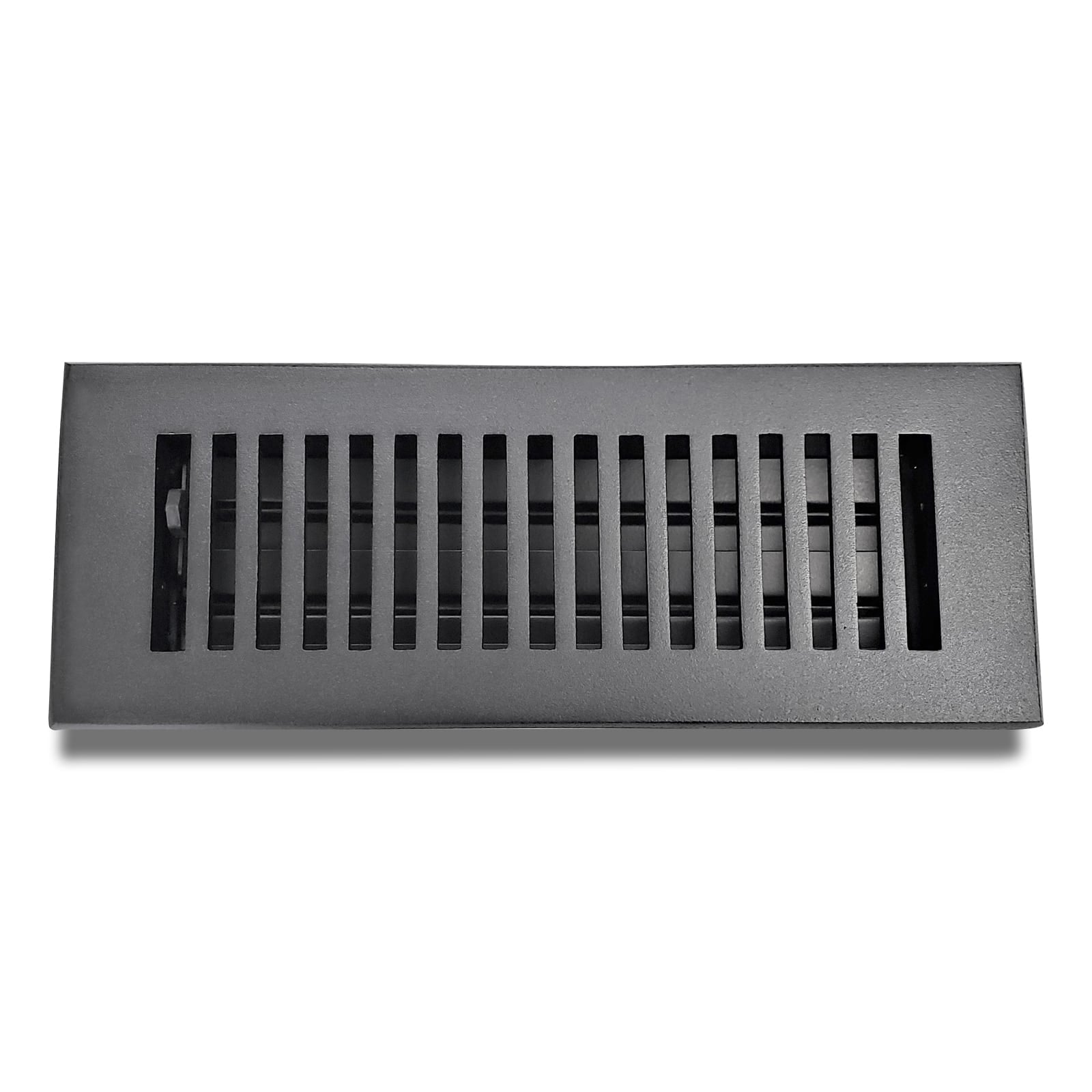 Floor Vent Cover / Register Size: 3” x 10” with Damper top faceplate outer size 12″x5″, thickness 5 mm, handcrafted high-quality metal – cast aluminum powder coated Re-paintable for floors, walls, and ceilings – Modern and Contemporary Design (VR 102)