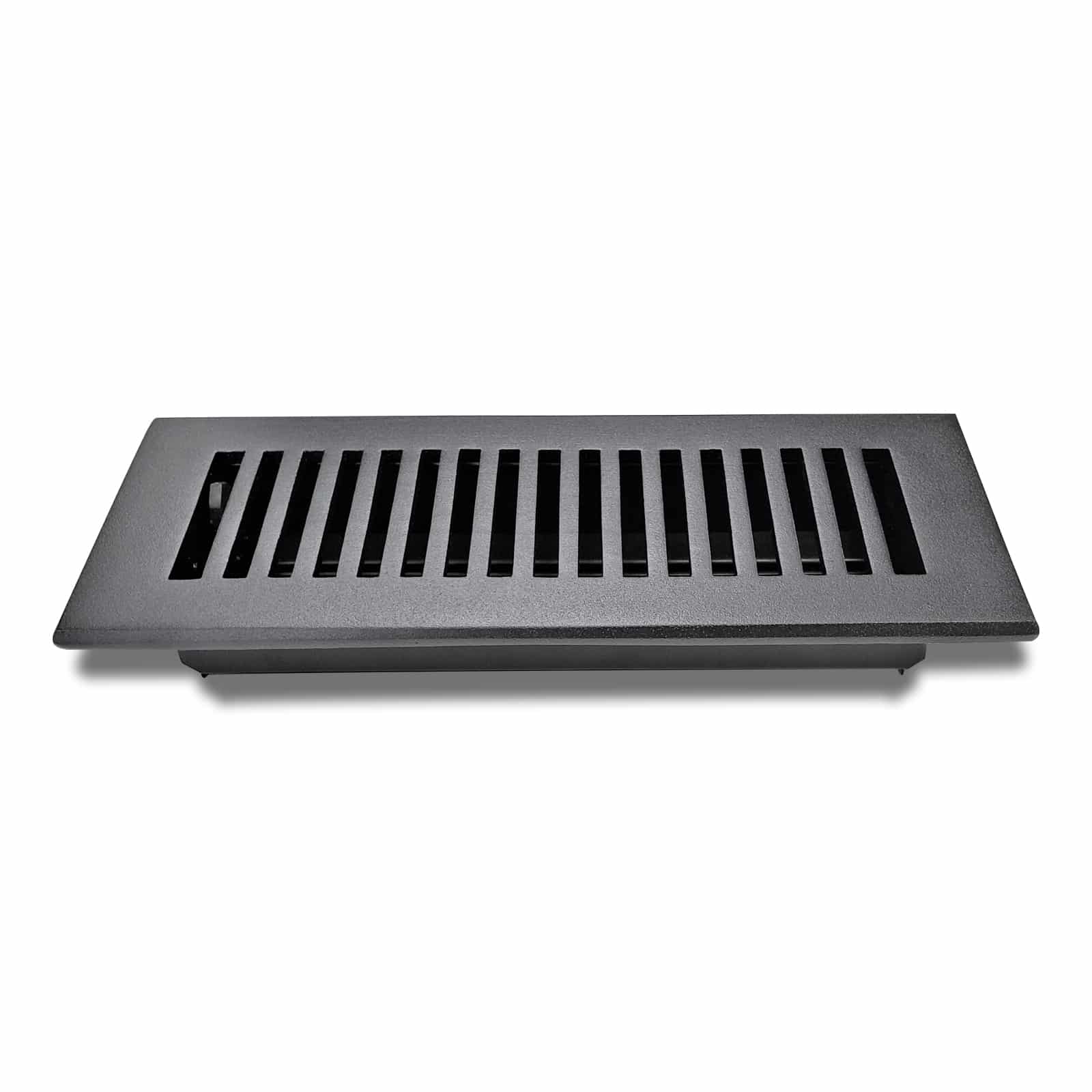 Floor Vent Cover / Register Size: 3” x 10” with Damper top faceplate outer size 12″x5″, thickness 5 mm, handcrafted high-quality metal – cast aluminum powder coated Re-paintable for floors, walls, and ceilings – Modern and Contemporary Design (VR 102)