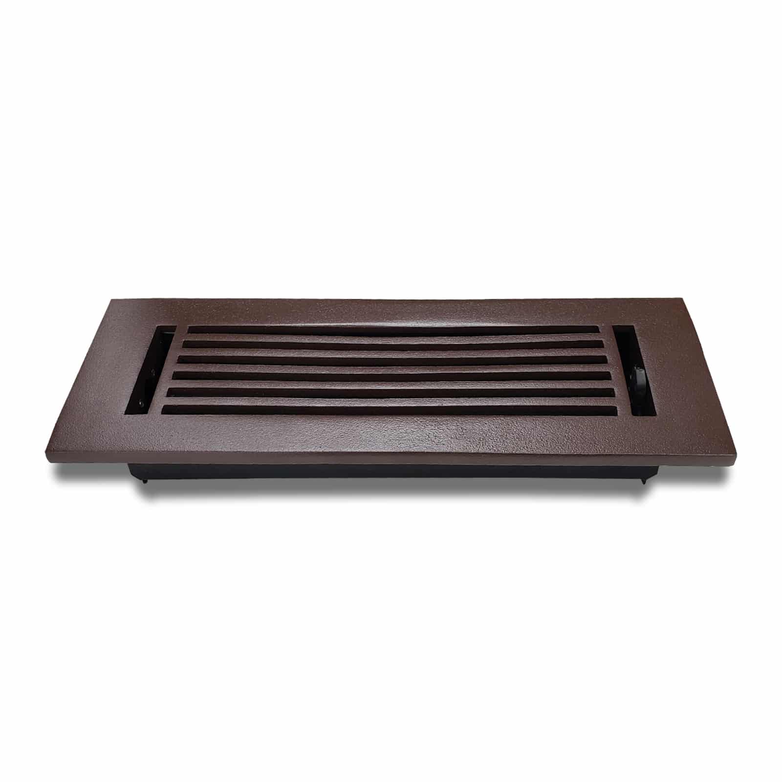Floor Vent Cover / Register Size: 3” X 10” With Damper Top Faceplate Outer Size 12"x5", Thickness 5 Mm, High-Quality Metal – Cast Aluminum Powder Coated Re-Paintable For Floors, Walls, And Ceilings – Modern Linear Design (VR 109)