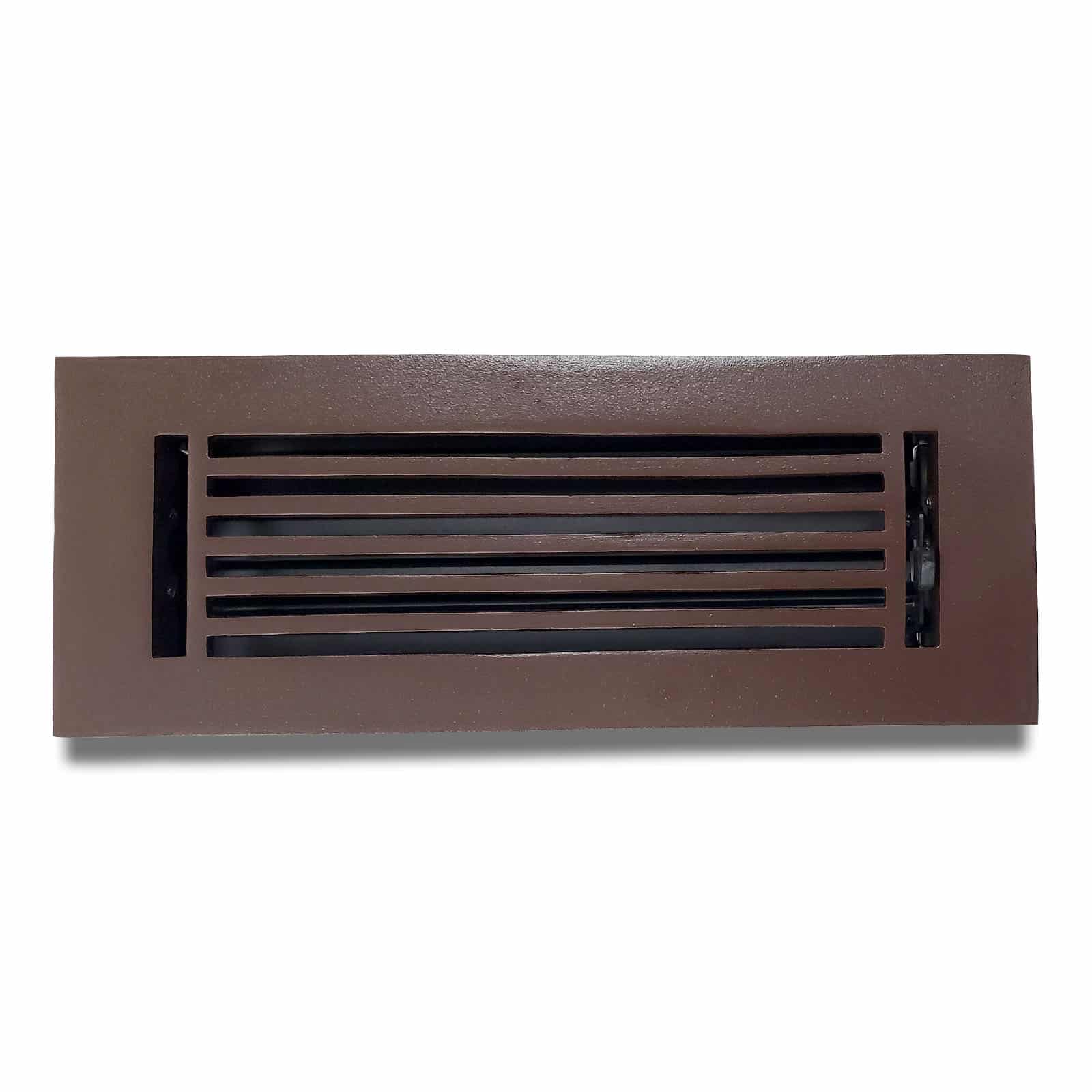 Floor Vent Cover / Register Size: 3” X 10” With Damper Top Faceplate Outer Size 12"x5", Thickness 5 Mm, High-Quality Metal – Cast Aluminum Powder Coated Re-Paintable For Floors, Walls, And Ceilings – Modern Linear Design (VR 109)