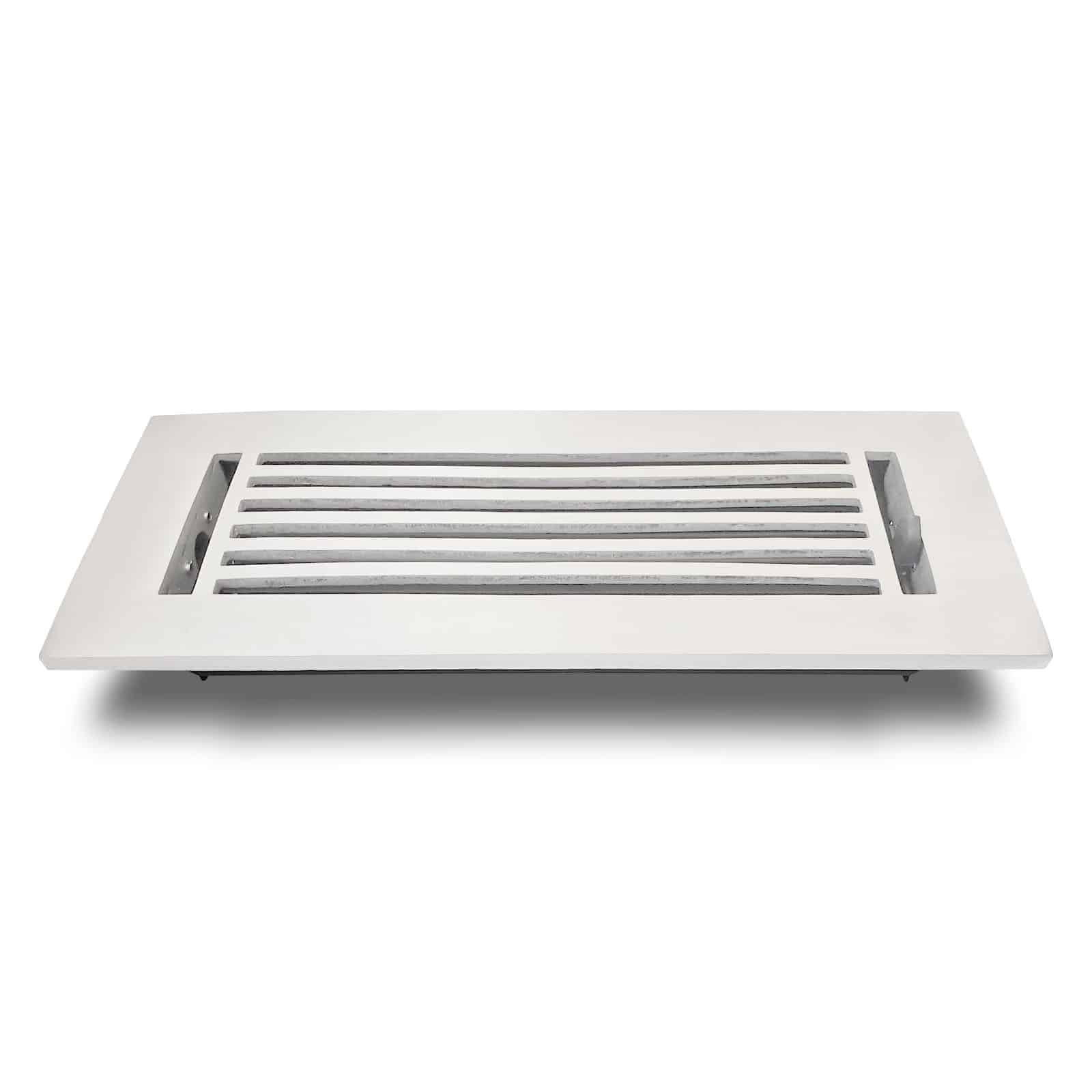 Floor Vent Cover / Register Size: 3” X 10” With Damper Top Faceplate Outer Size 12"x5", Thickness 5 Mm, High-Quality Metal – Cast Aluminum Powder Coated Re-Paintable For Floors, Walls, And Ceilings – Modern Linear Design (VR 109)