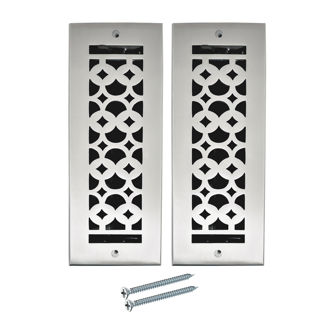 Floor Vent Cover / Register Size: 3” x 10” VR100 with Damper top faceplate outer size 12″x5″, thickness 5 mm, decorative handcrafted high-quality metal - cast aluminum powder coated Re-paintable for floors, walls, and ceilings