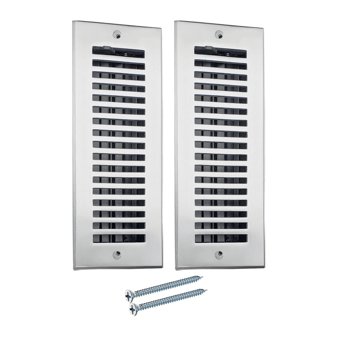 Floor Vent Cover / Register Size: 3” x 10” with Damper top faceplate outer size 12″x5″, thickness 5 mm, handcrafted high-quality metal – cast aluminum powder coated Re-paintable for floors, walls, and ceilings – Modern and Contemporary Design (VR 102)