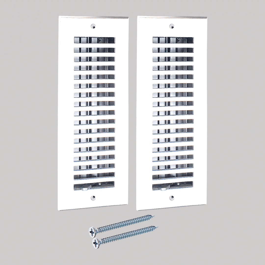 Registre de sol en aluminium moulé, dimensions 3" x 10" VR102, paquet de 2
