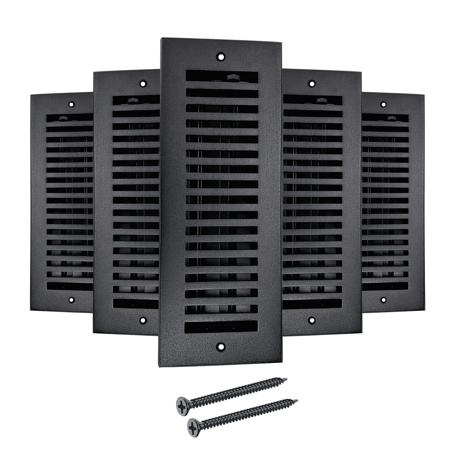Floor Vent Cover / Register Size: 3” x 10” with Damper top faceplate outer size 12″x5″, thickness 5 mm, handcrafted high-quality metal – cast aluminum powder coated Re-paintable for floors, walls, and ceilings – Modern and Contemporary Design (VR 102)