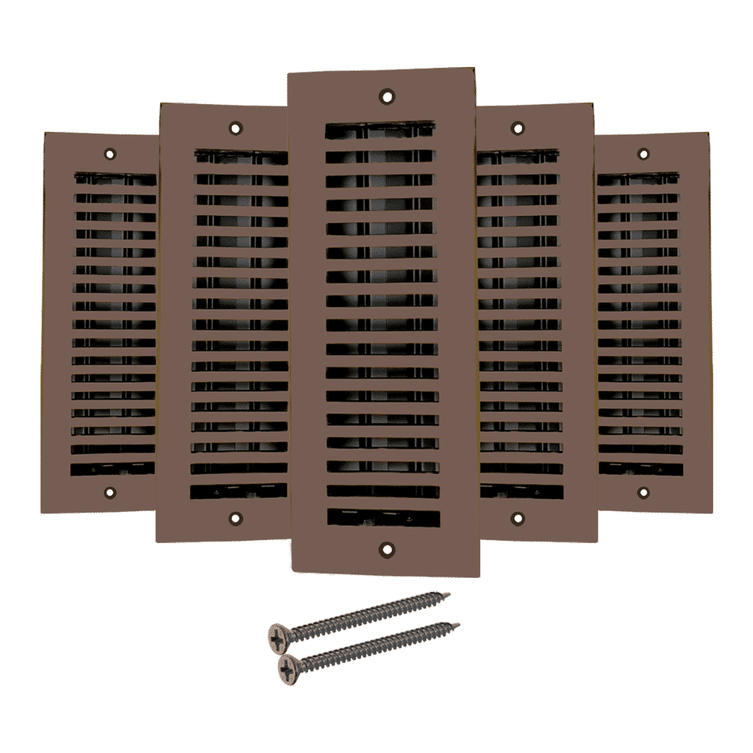 Floor Vent Cover / Register Size: 3” x 10” with Damper top faceplate outer size 12″x5″, thickness 5 mm, handcrafted high-quality metal – cast aluminum powder coated Re-paintable for floors, walls, and ceilings – Modern and Contemporary Design (VR 102)